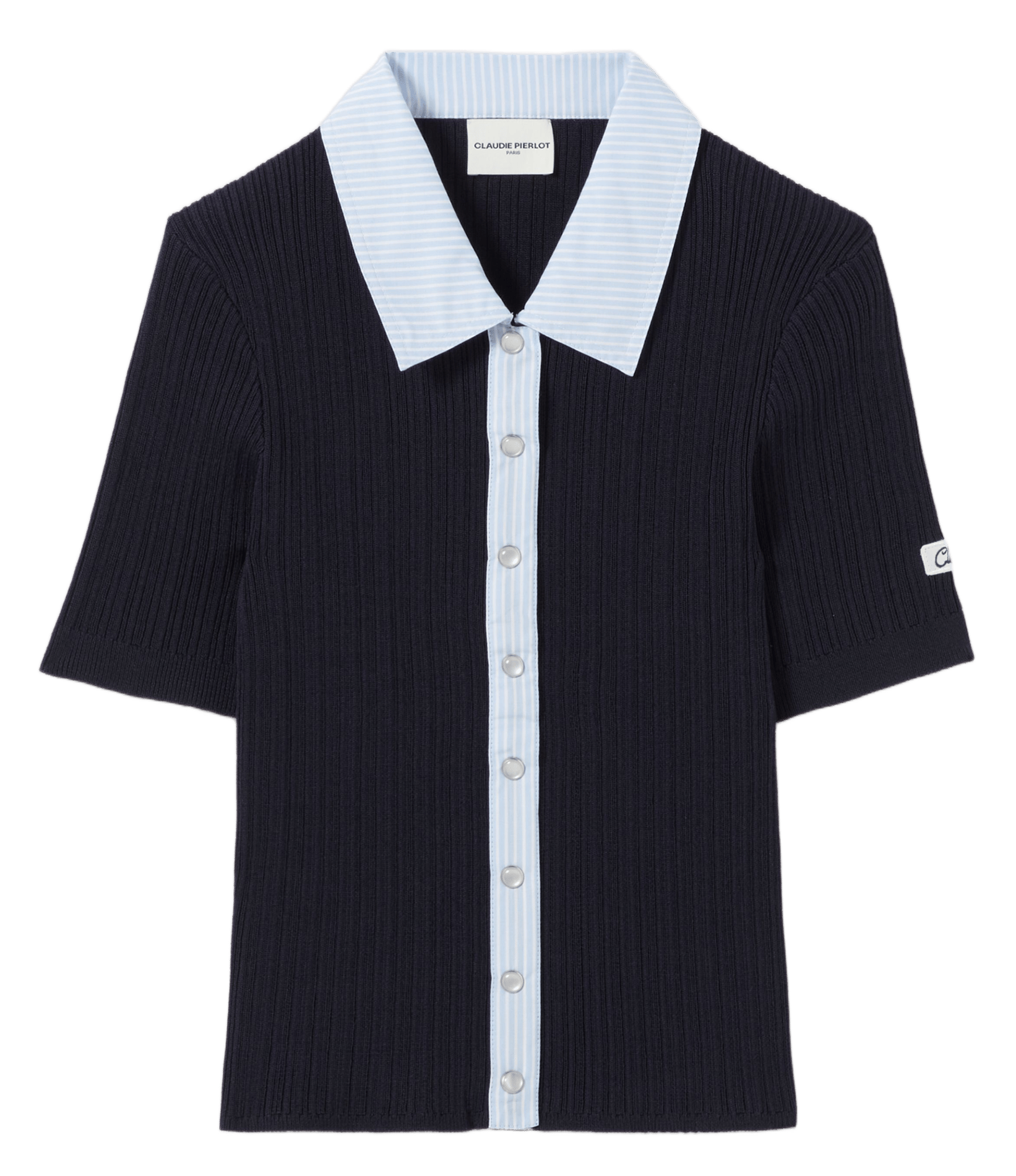 Cardigan ajusté col classique CLAUDIE PIERLOT Bleu