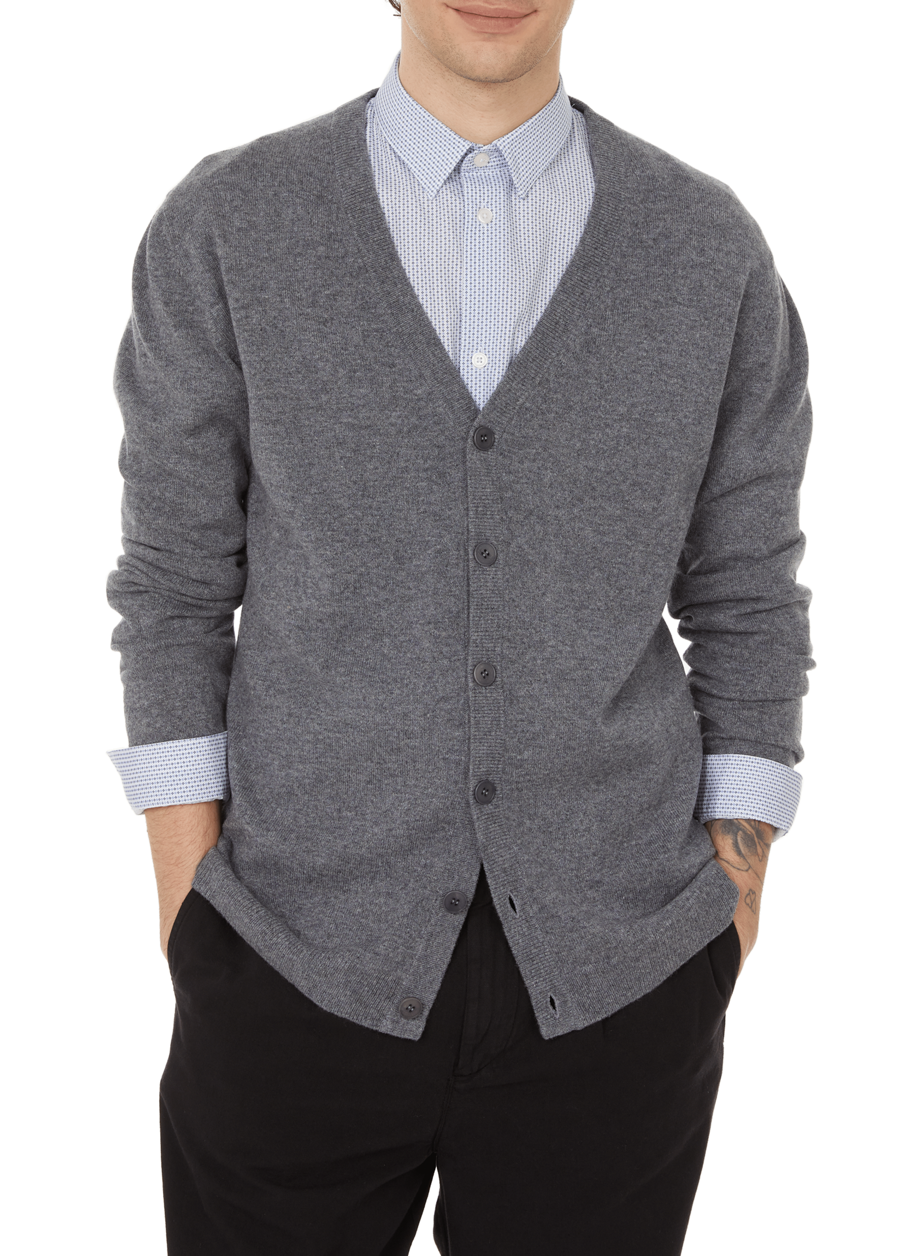 Gilet en cachemire AU PRINTEMPS PARIS Gris