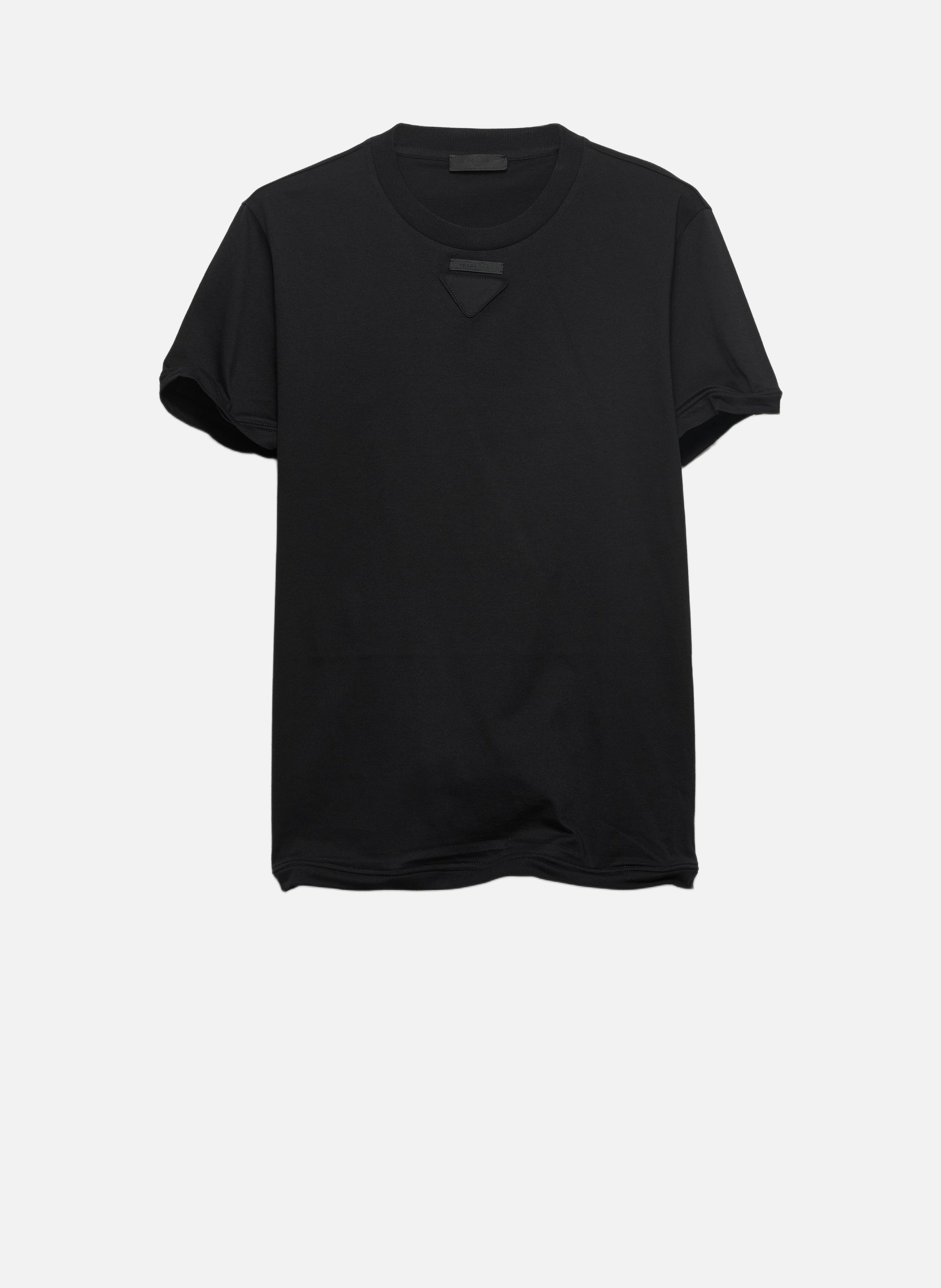 T-shirt en coton malléable PRADA Noir
