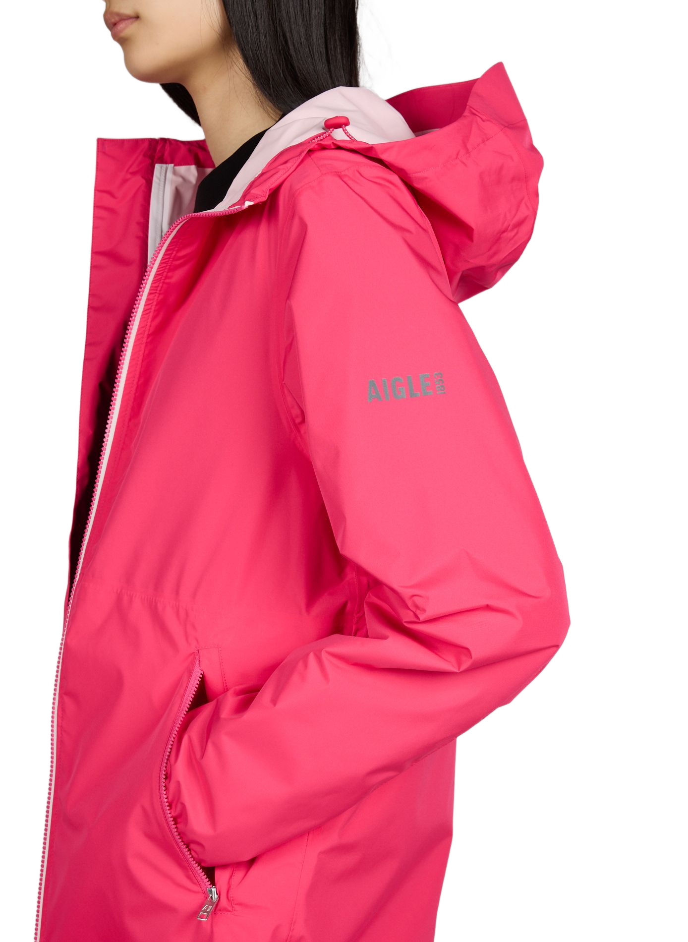Unisex windproof Rainpack 90 long and foldable raincoat AIGLE Pink