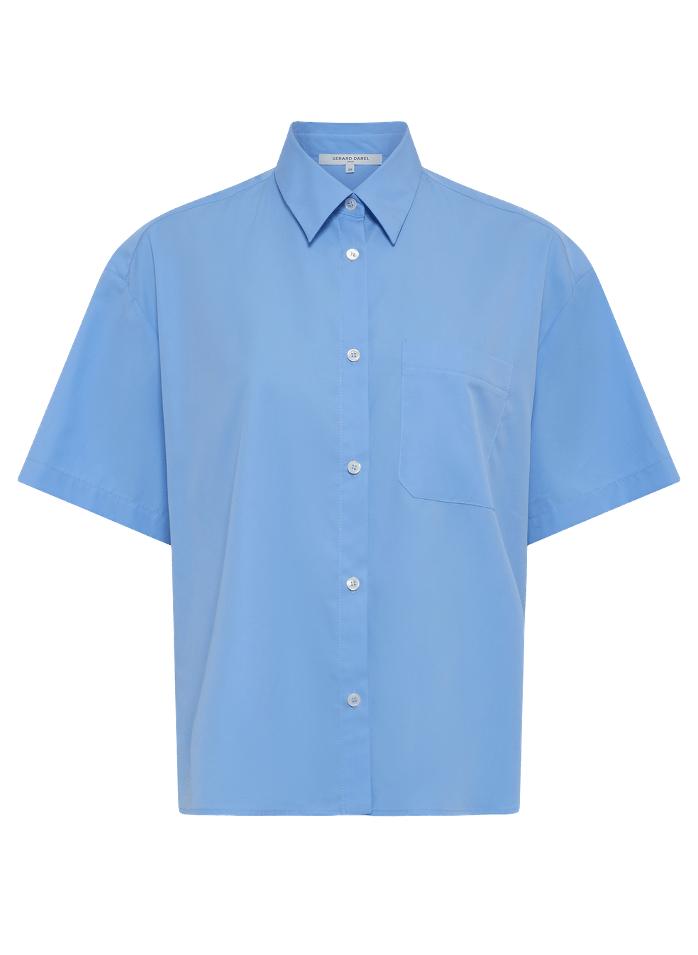 Chemise en coton à manches courtes - chayna GERARD DAREL Bleu