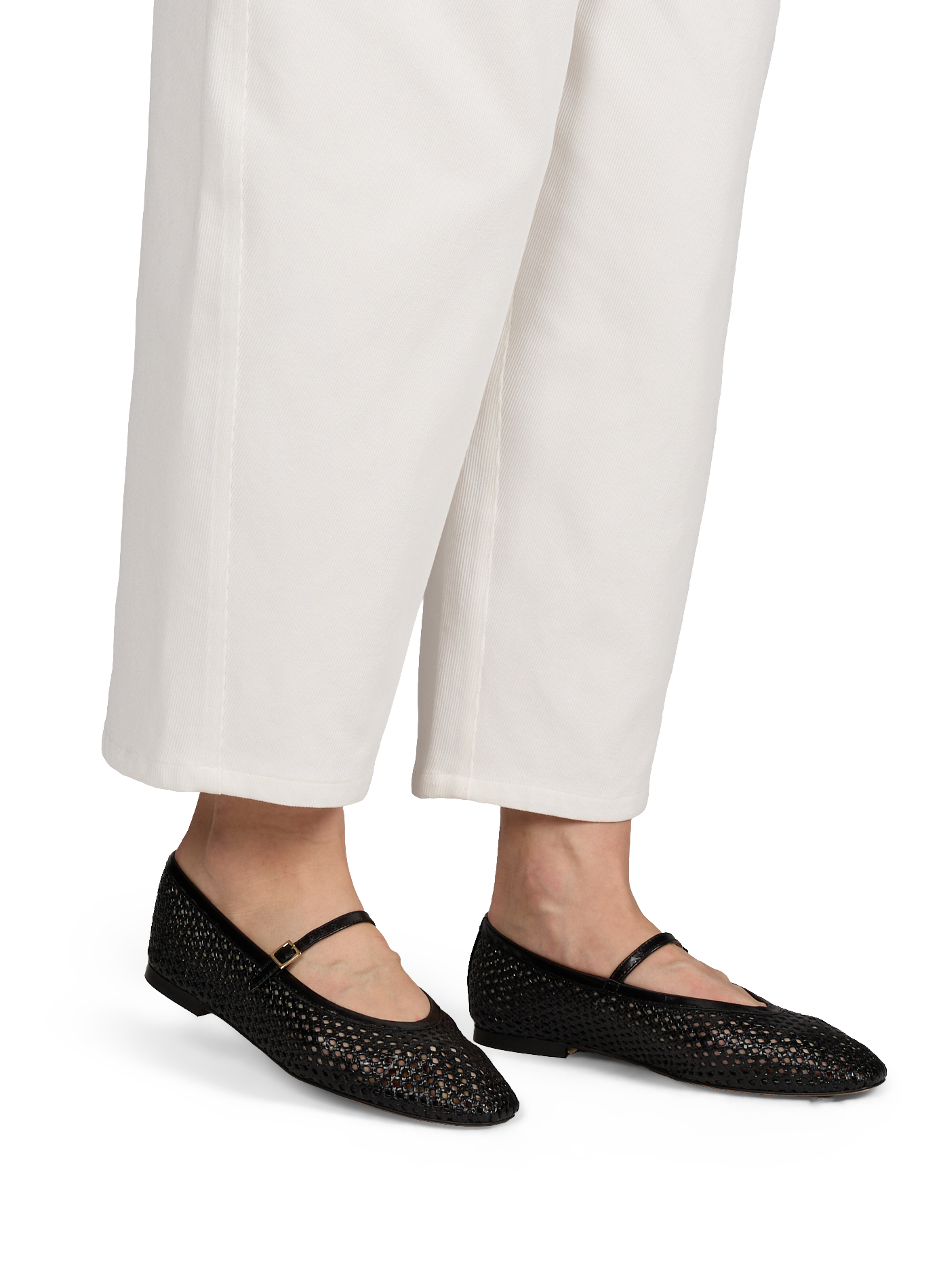 Ballerines ajourées à bride Maya en cuir BOBBIES Noir