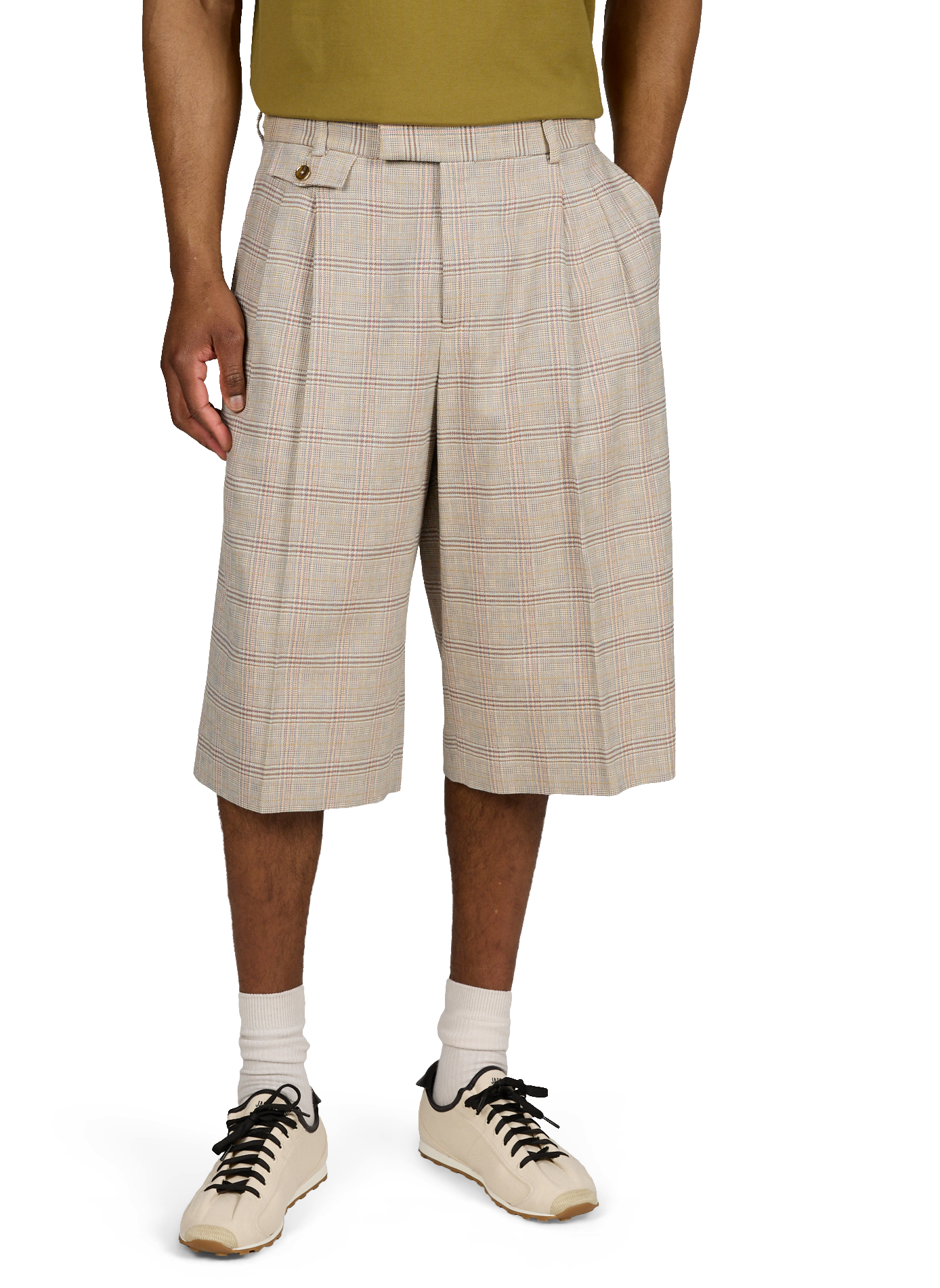 Kurzes kariertes Hemd DROLE DE MONSIEUR Beige