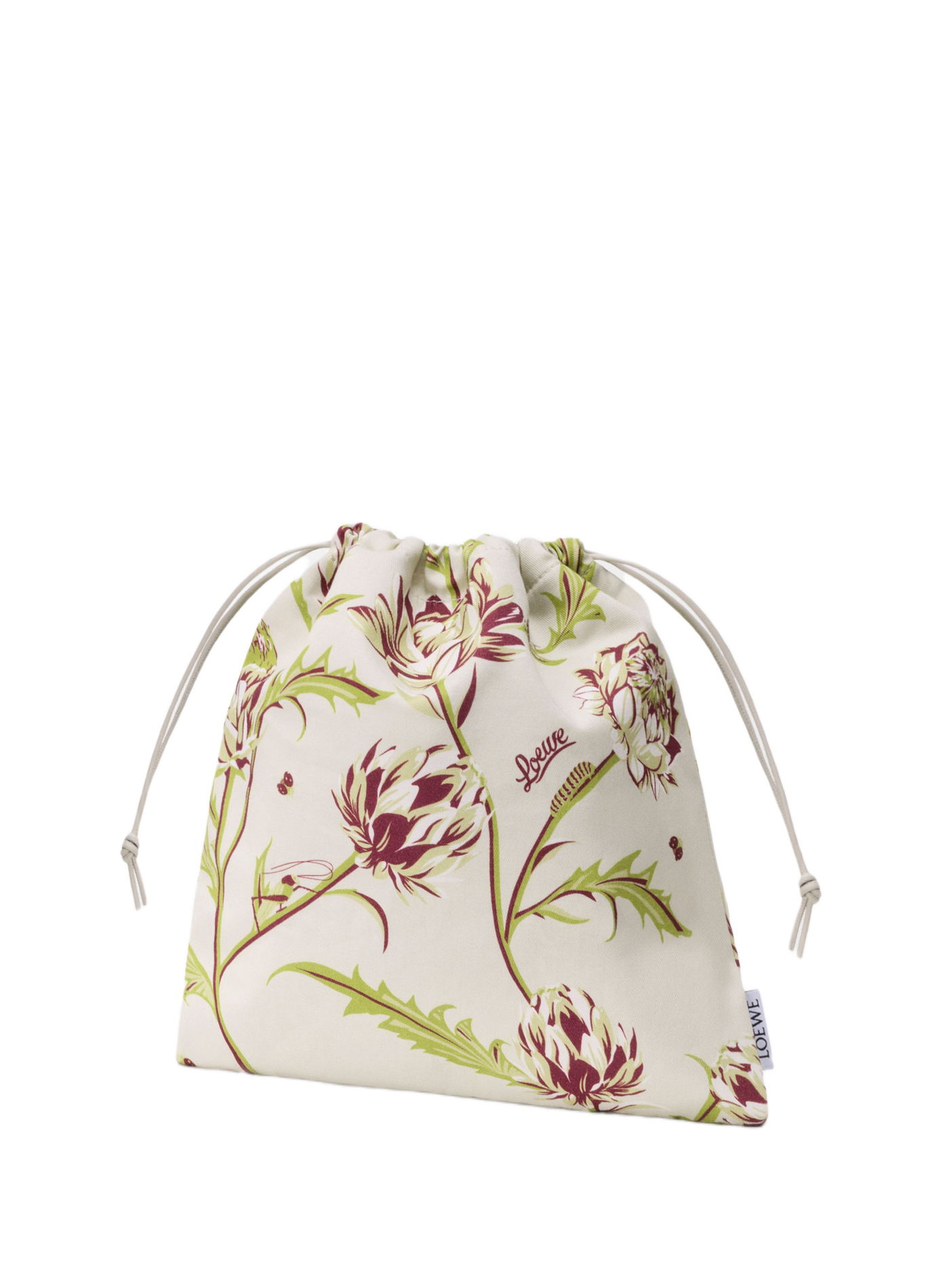 Piccola pochette Drawstring Artichoke in tela LOEWE Bianco