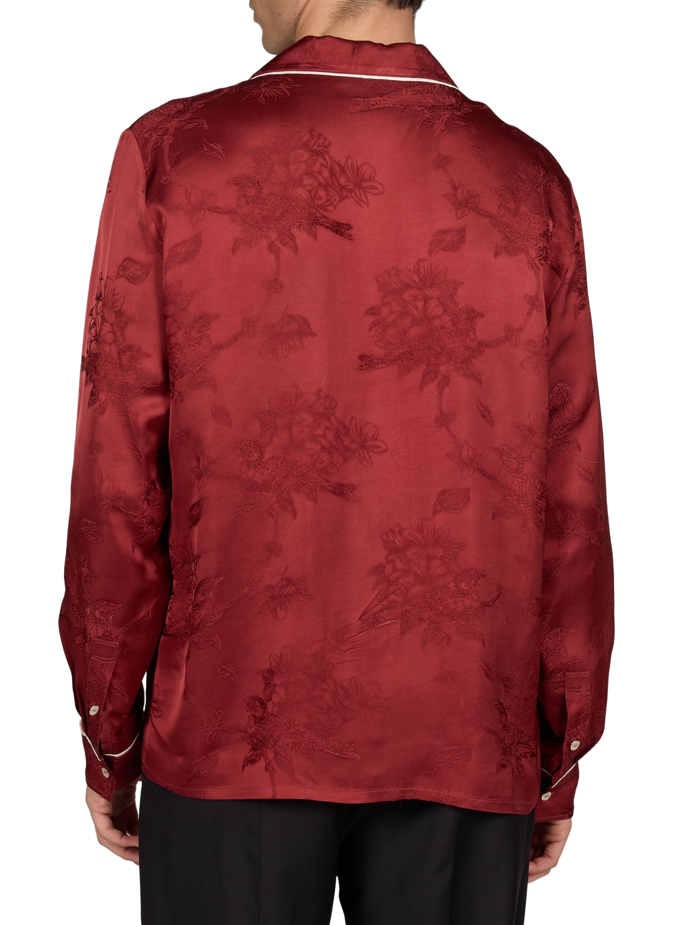 Chemise de pyjama en jacquard floral AMIRI Rouge