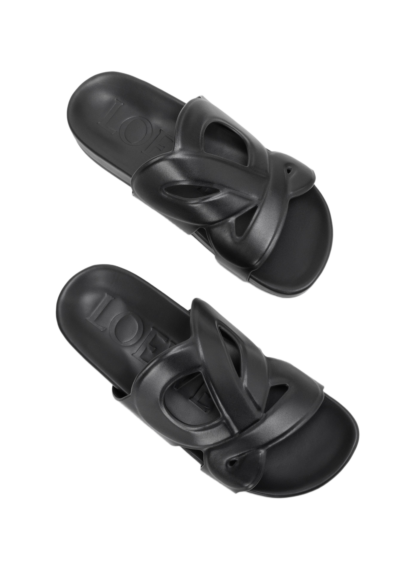 Monogram Leather Veau Tanned Vegetable Mules Ease LOEWE Black