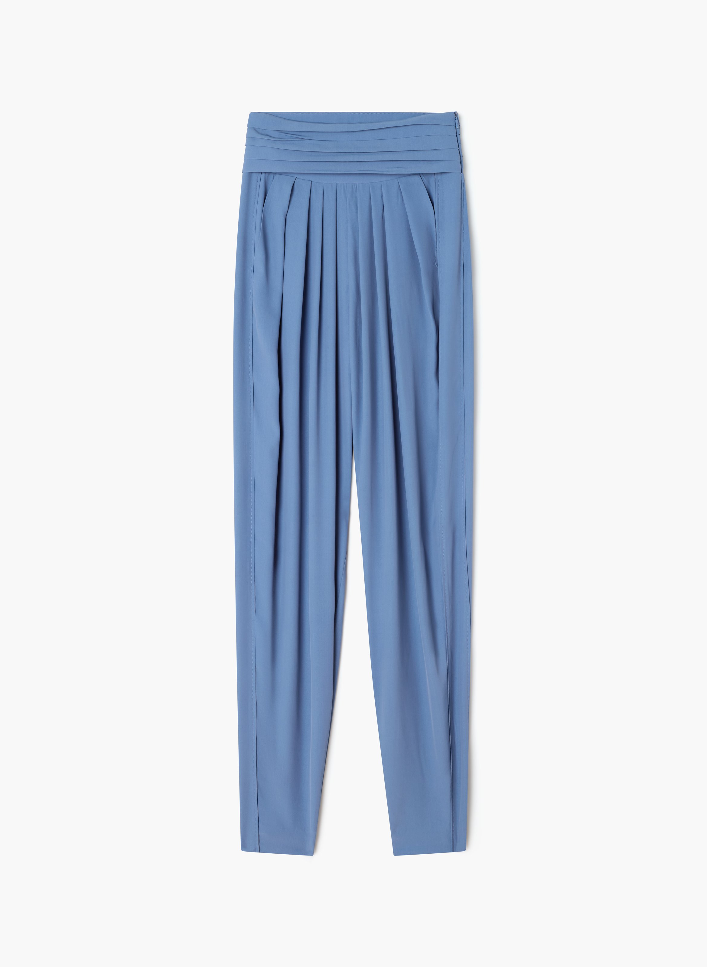 Pantalon drapé en crêpe de chine LANVIN Bleu