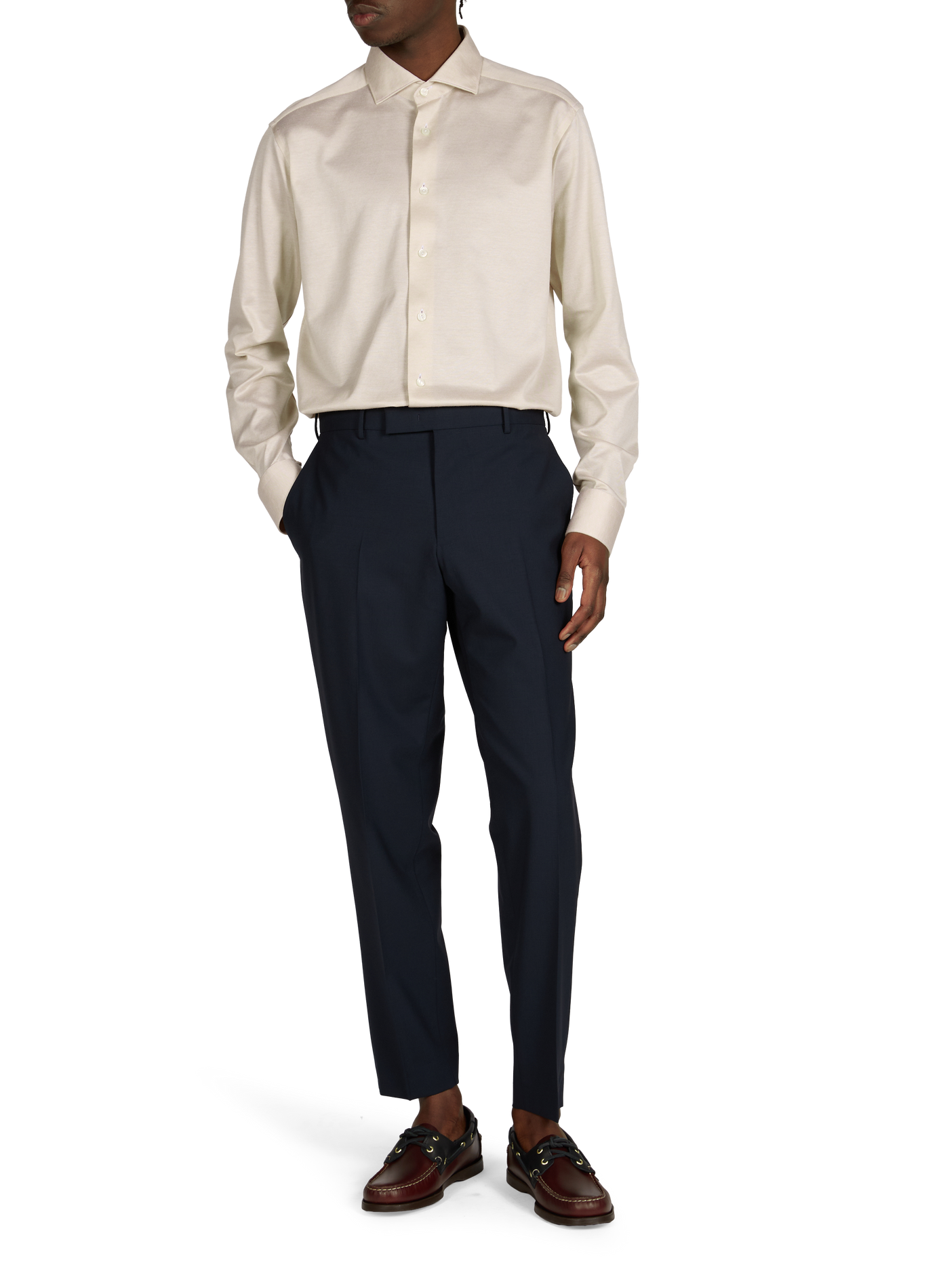 Straight pleated pants PT01 Blue