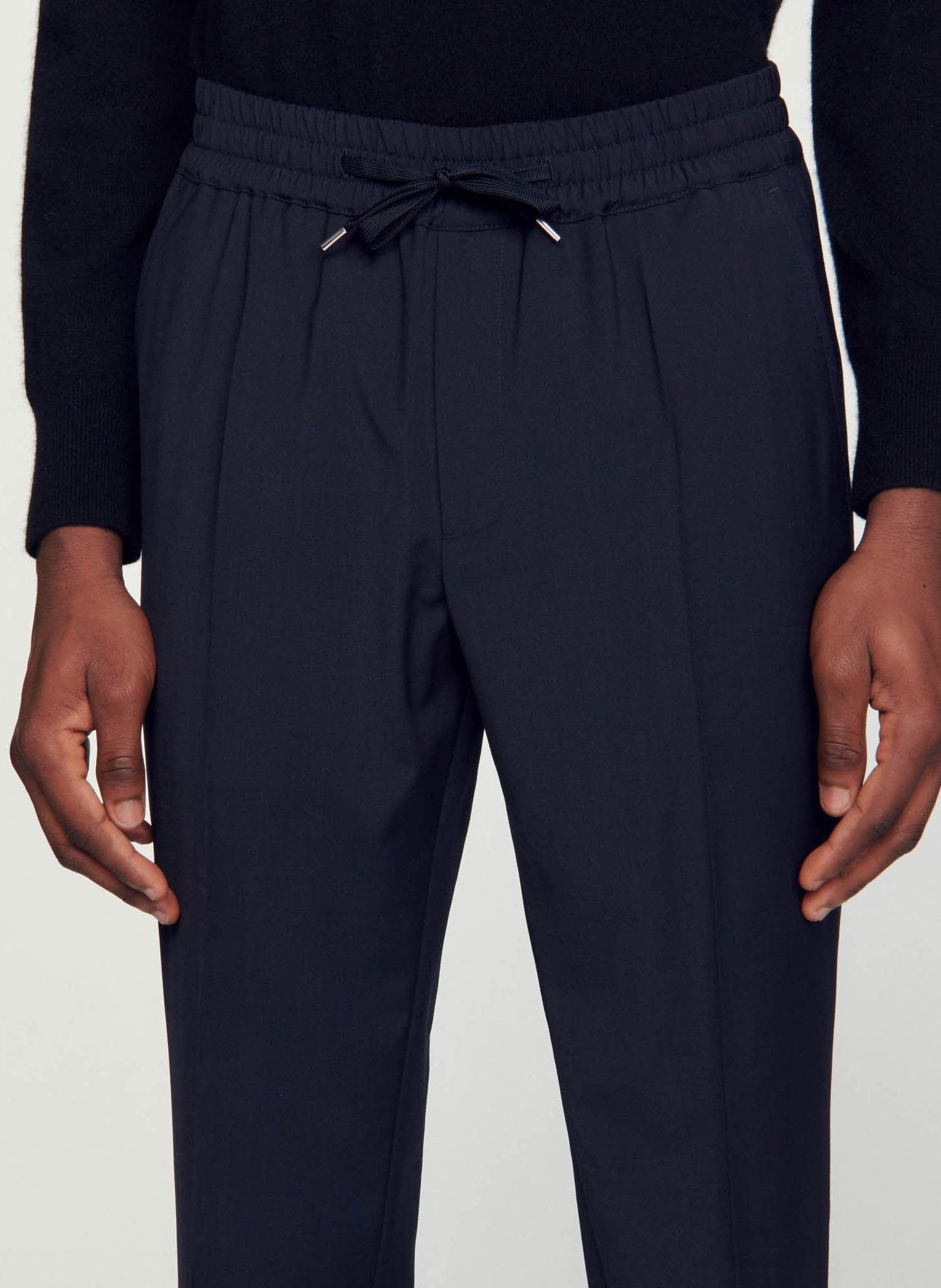 Pantalon droit élastiqué SANDRO Bleu