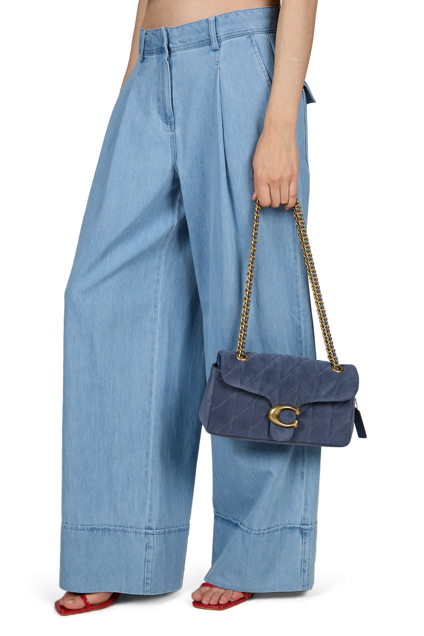 Sac épaule Tabby 26 en matelassage suédé COACH Bleu