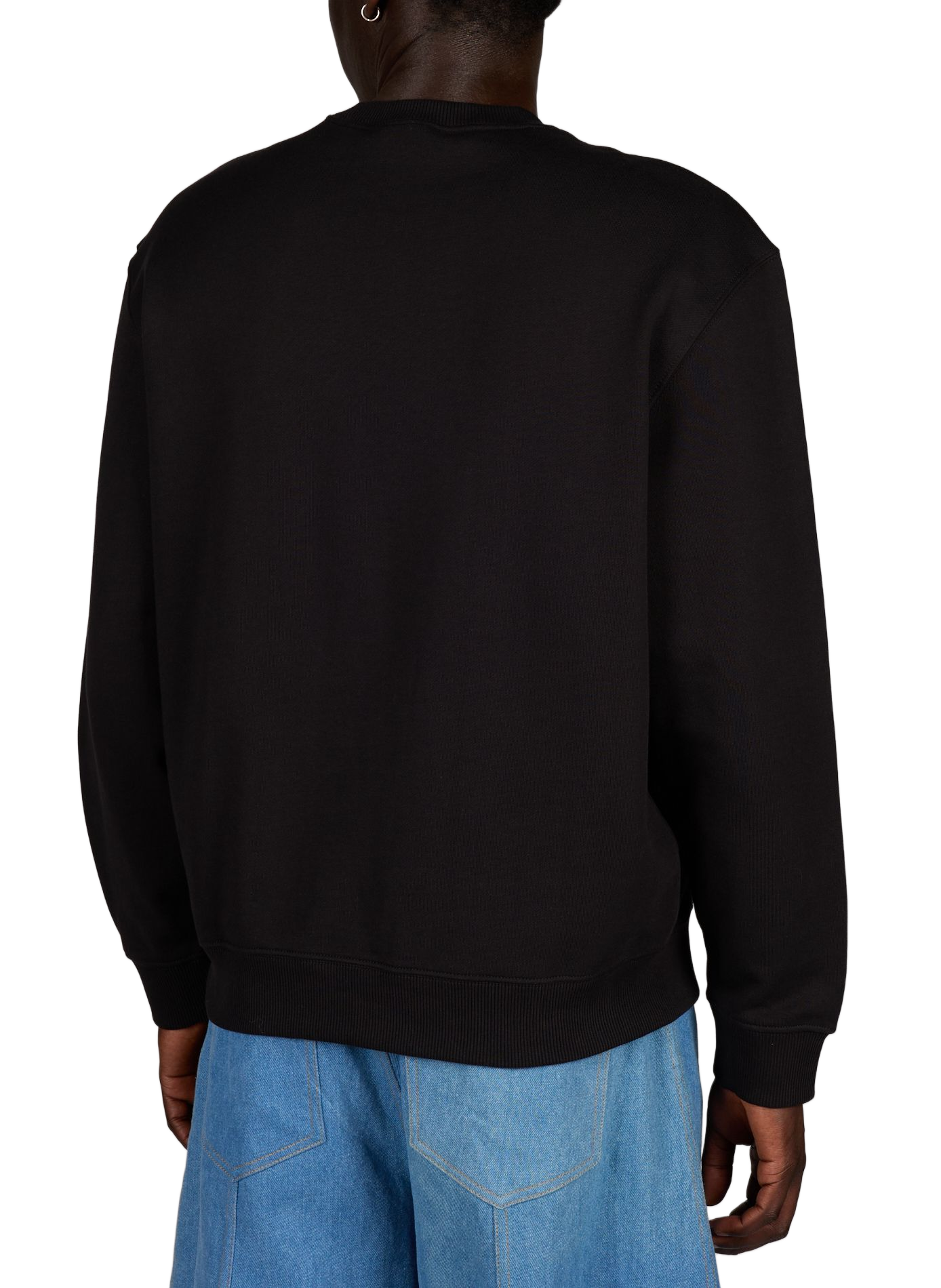 Straight logo cotton sweatshirt CALVIN KLEIN Black