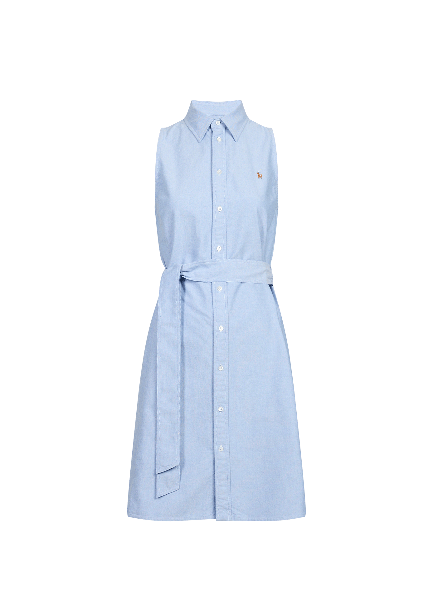 Short dress with classic collar in cotton POLO RALPH LAUREN Blue
