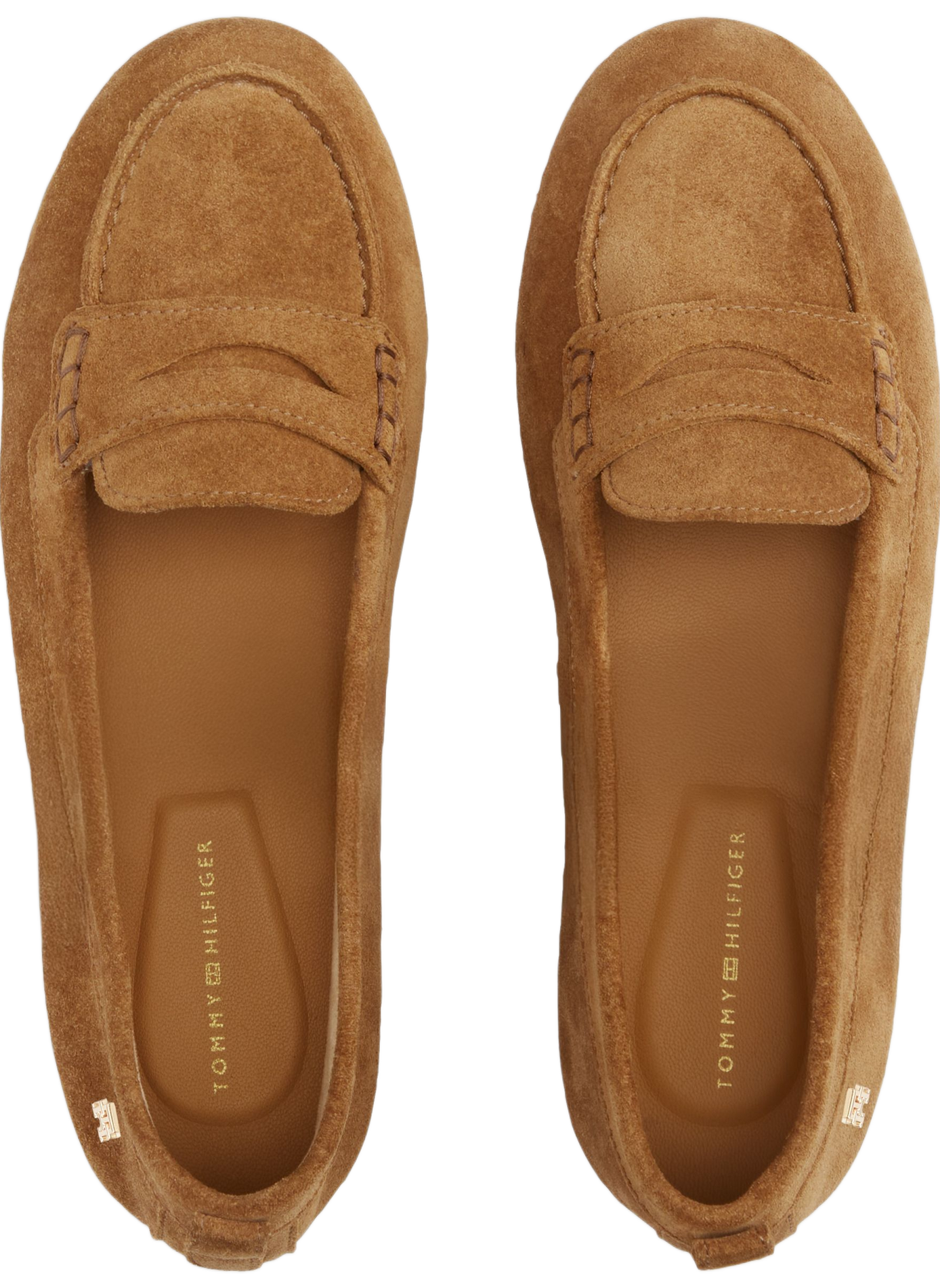 Mocassins à détail métallique doré en cuir TOMMY HILFIGER Beige