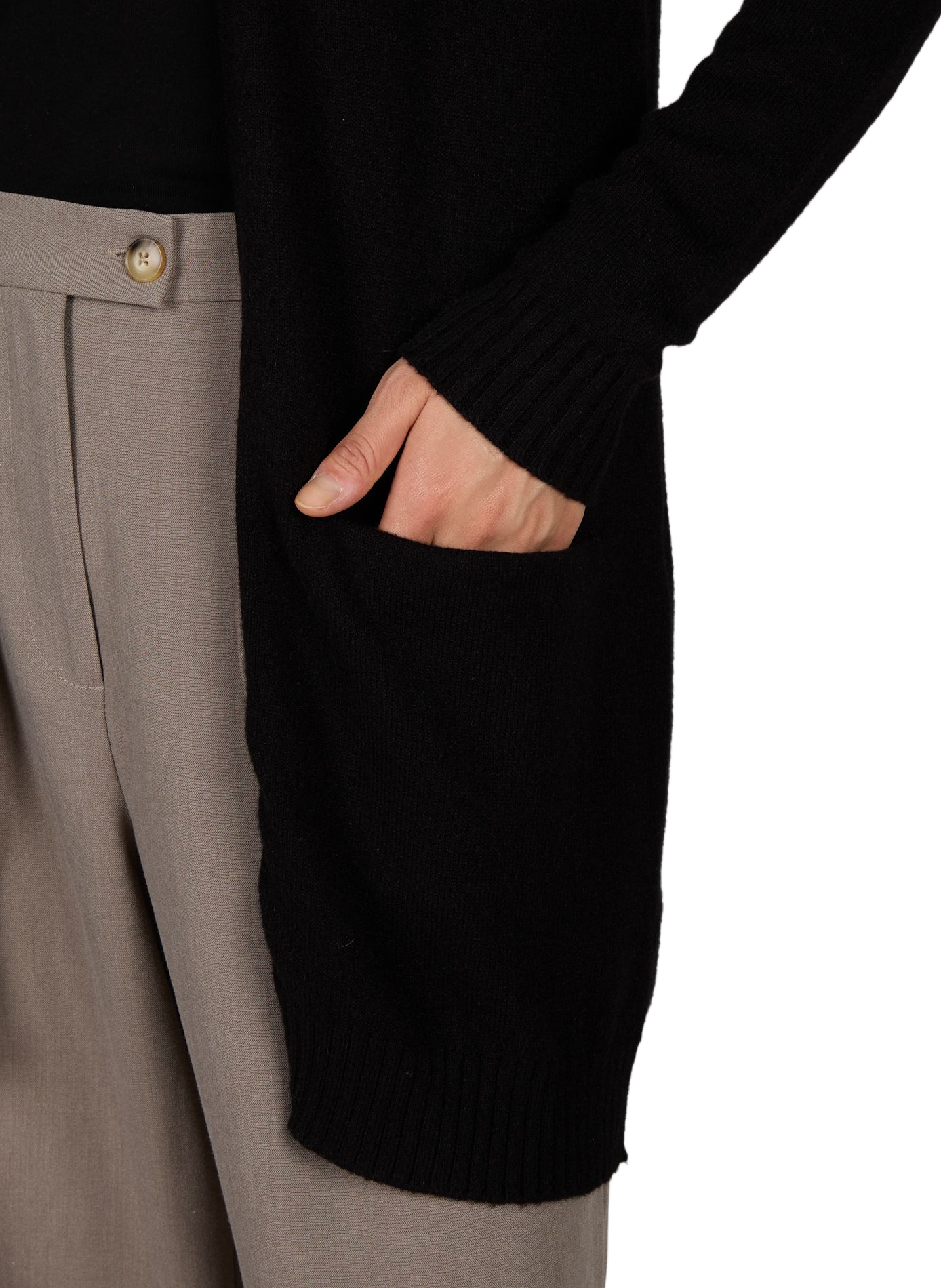 Cardigan long ouvert avec poches VILA Noir