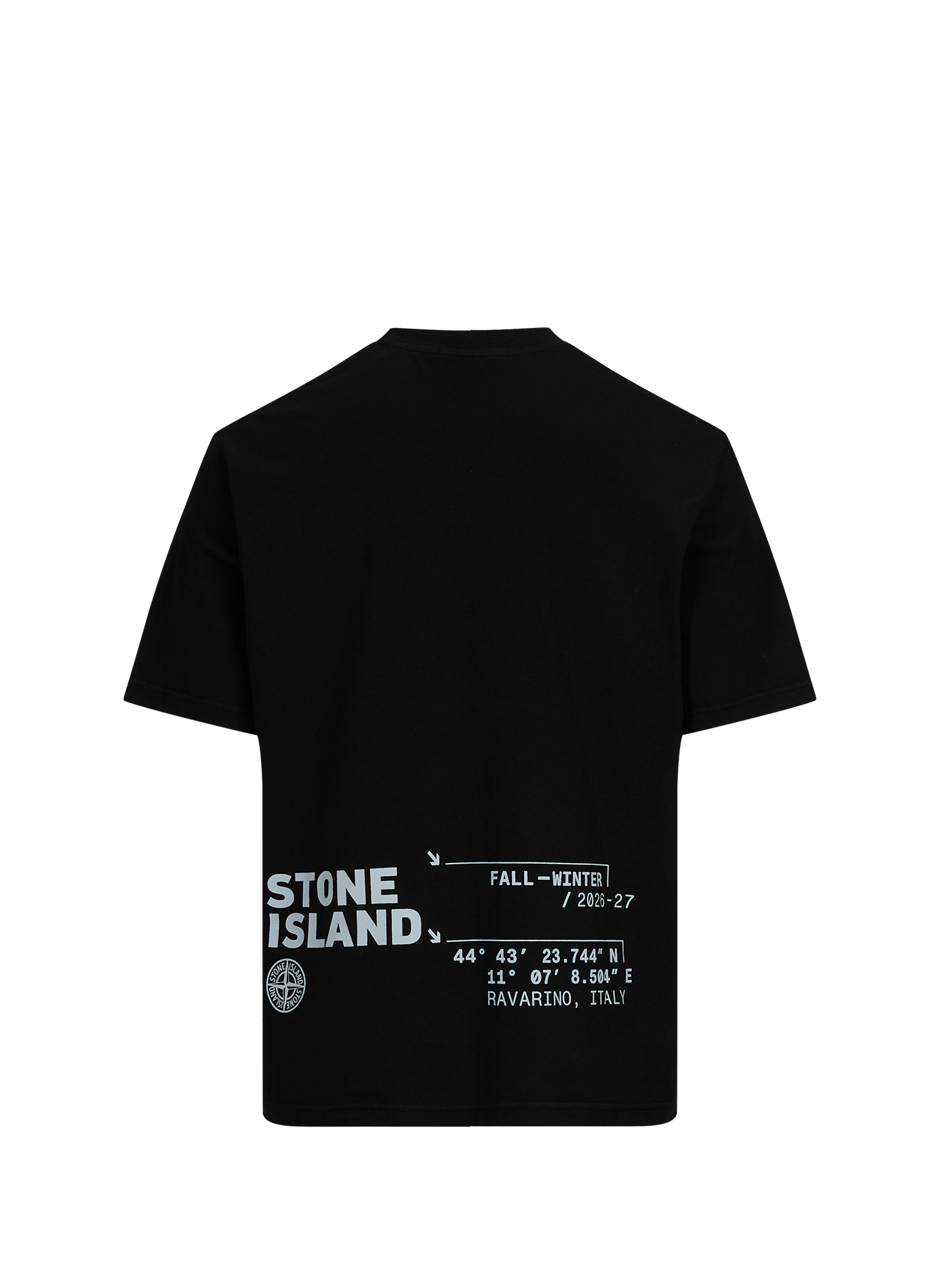 T-shirt met korte mouwen en lettering op de achterkant in katoen STONE ISLAND Zwart