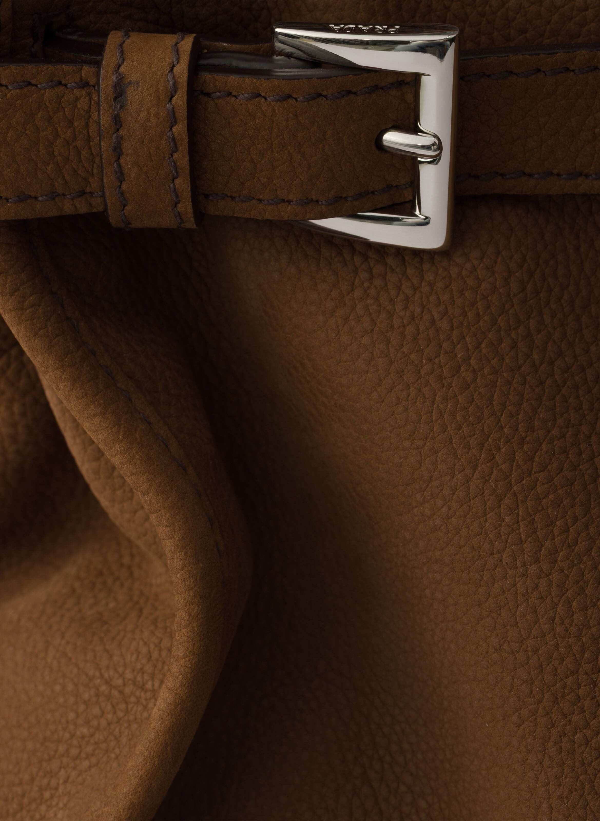 Cabas prada bonnie en cuir nubuck PRADA Marron