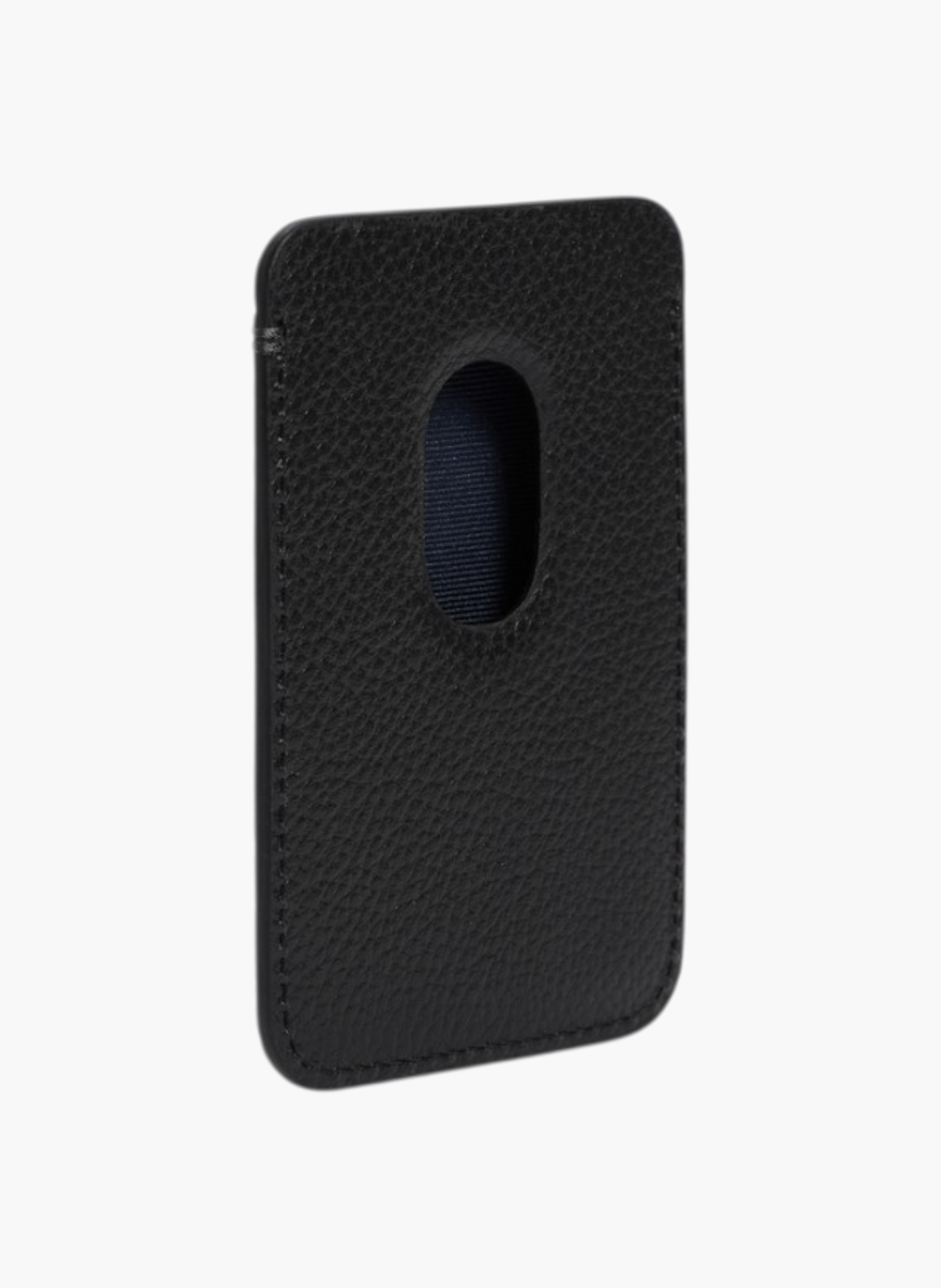 Porte cartes magnétique en cuir grainé LE TANNEUR Noir