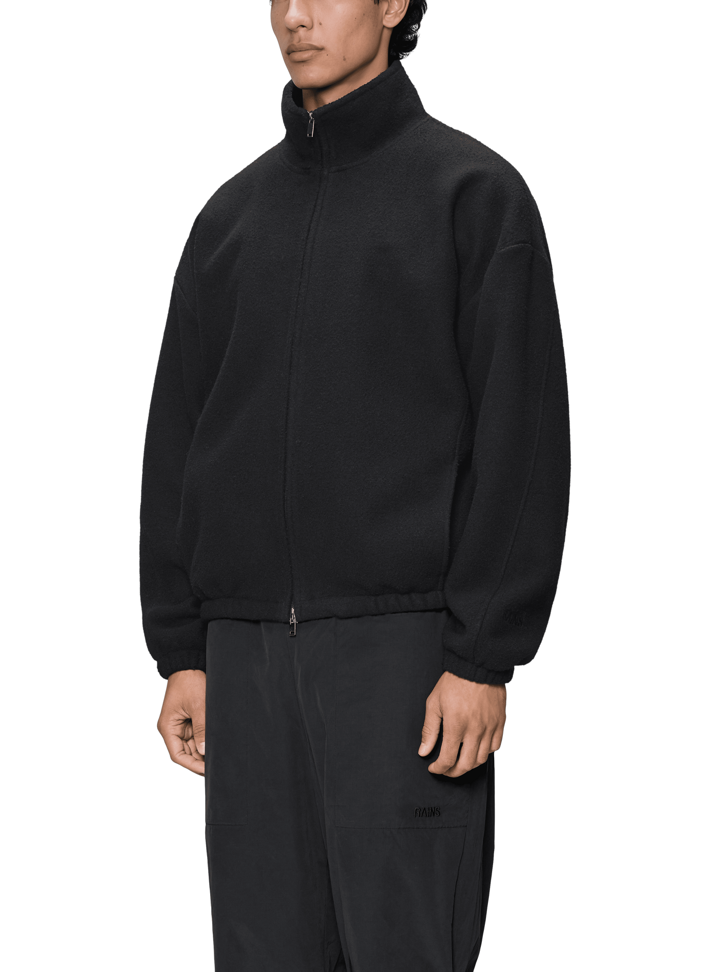 Chaqueta con cuello alto Cremallera Fleece RAINS Negro