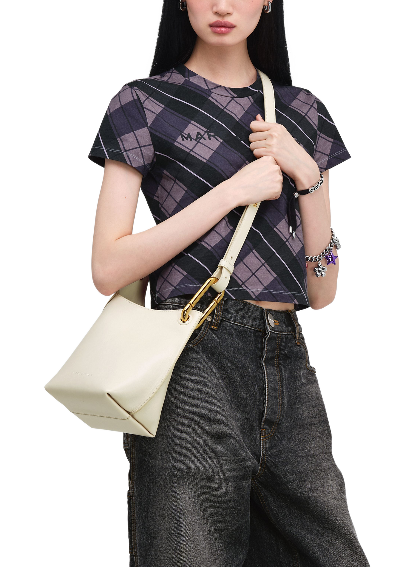 The Scene Bucket leather shoulder bag MARC JACOBS White