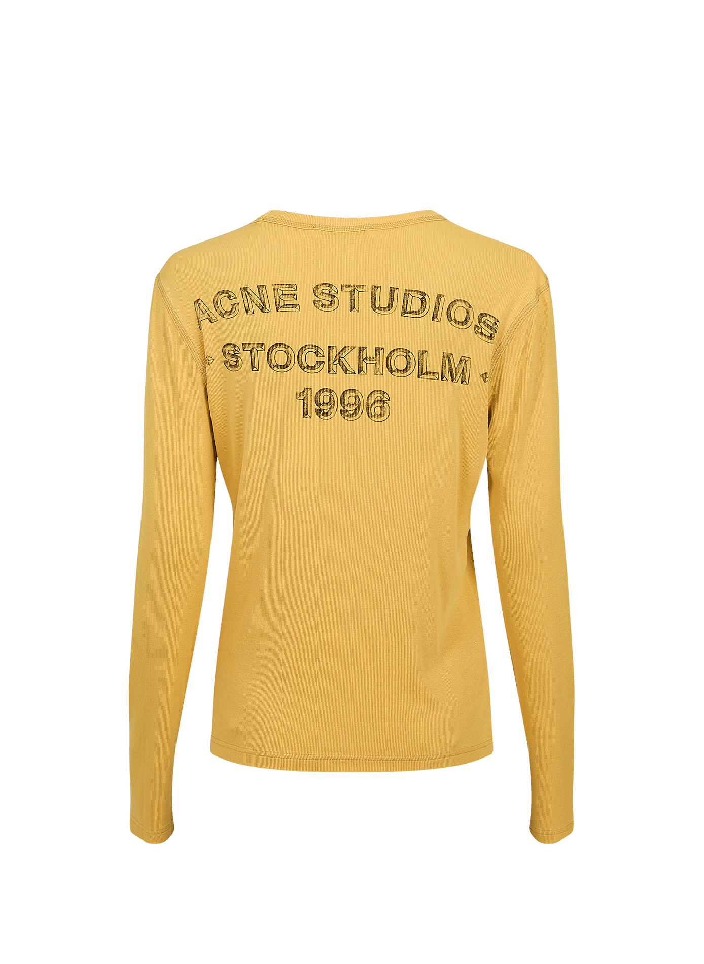 T-shirt droit col rond à imprimé ACNE STUDIOS Jaune
