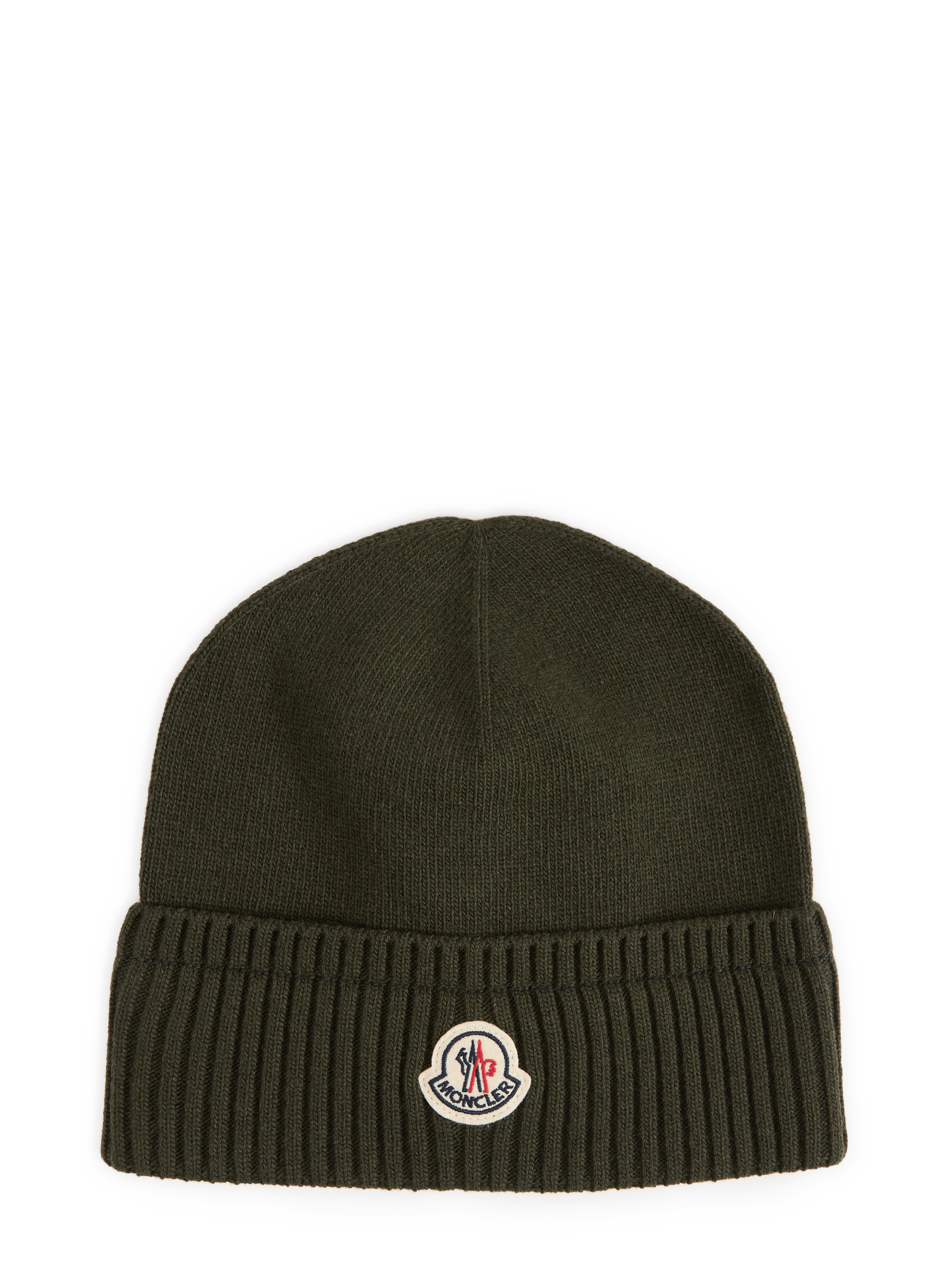 Gorro liso de lana virgen y cachemira MONCLER Verde