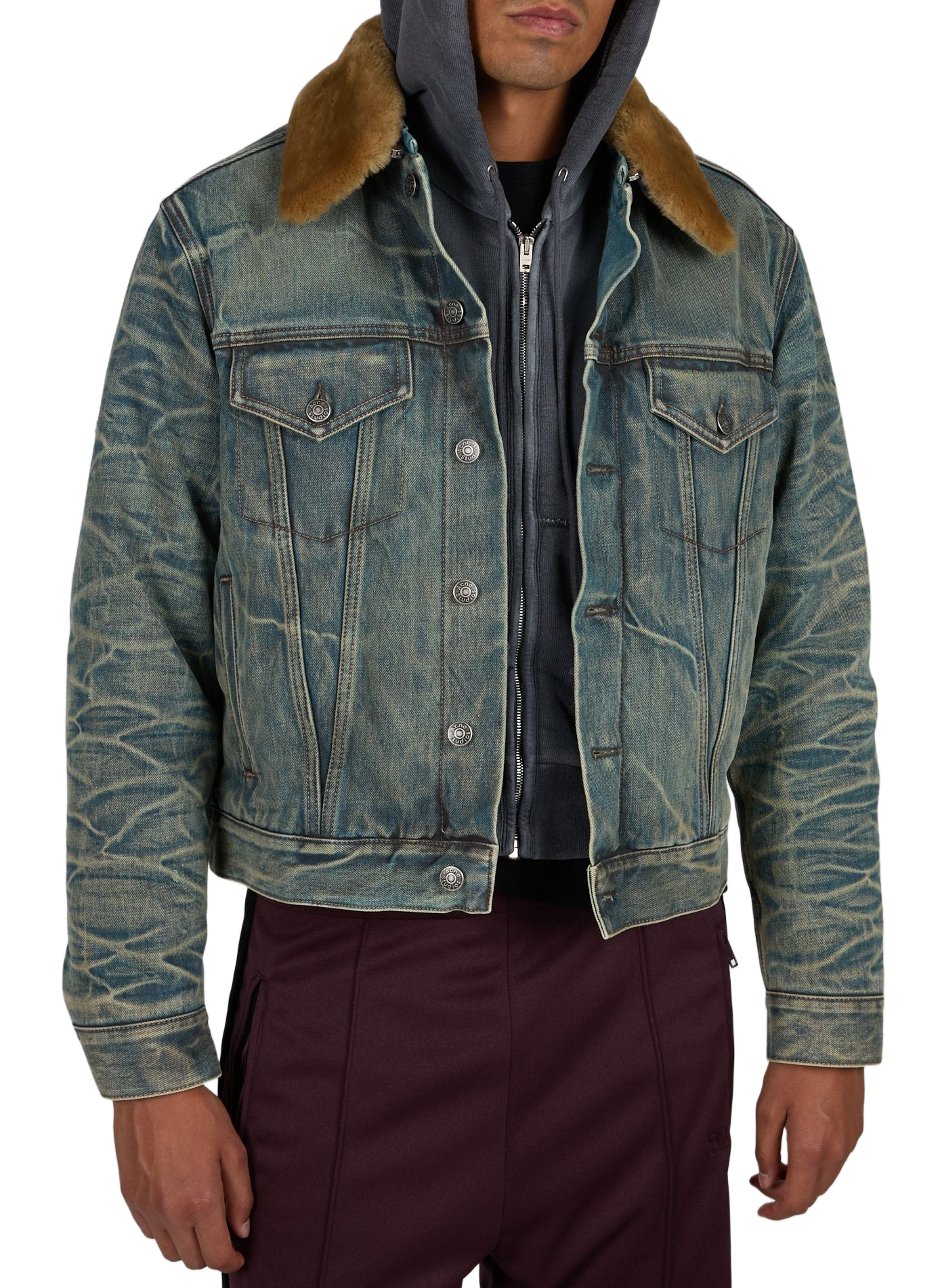 Veste en denim en coton ACNE STUDIOS Bleu
