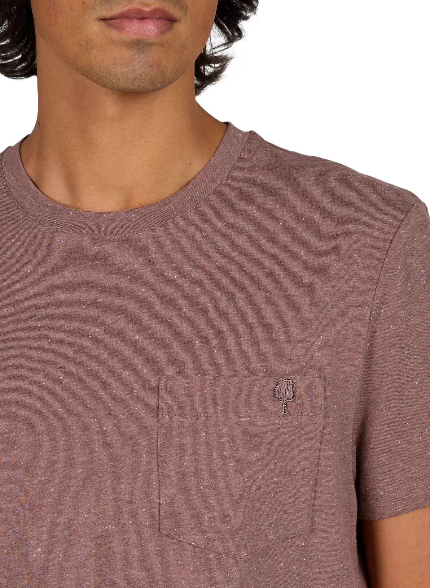 Straight fit round neck speckled t-shirt FAGUO Red