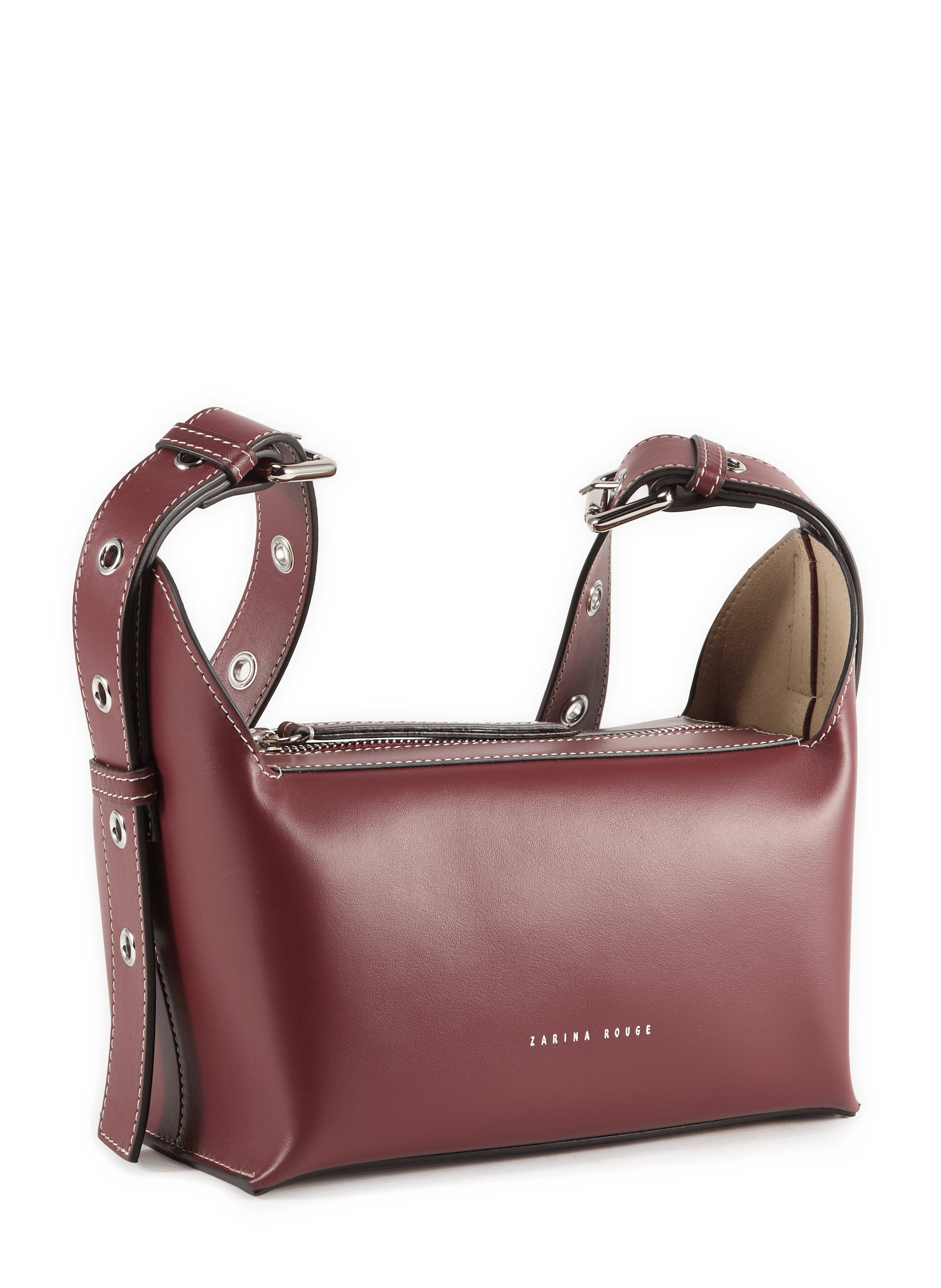 Charlie cow leather handbag ZARINA ROUGE Brown