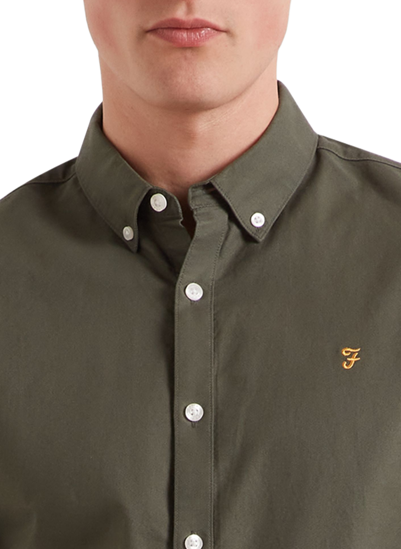 Chemise droite à logo brodé en coton FARAH Green
