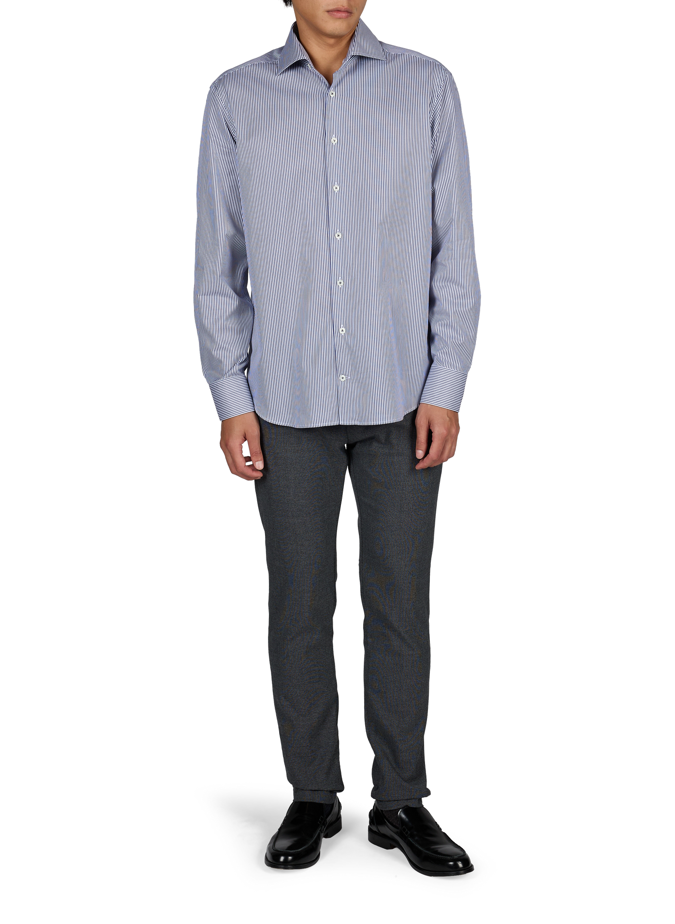 Gestreept katoenen overhemd VAN LAACK Blauw