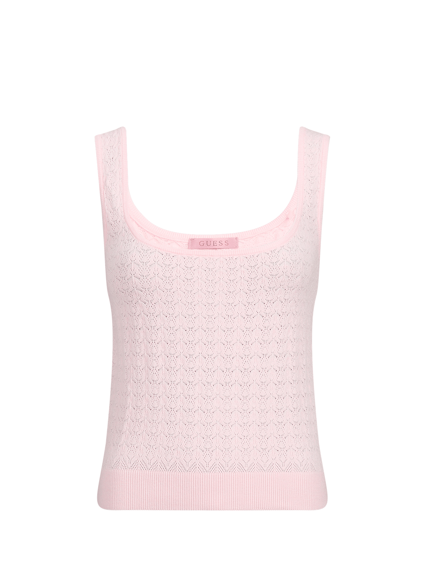 NINA straight-cut tank top in plain knit GUESS Pink