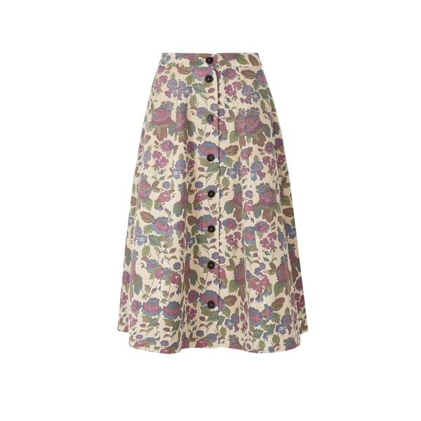 Jupe midi jacquard fleurs