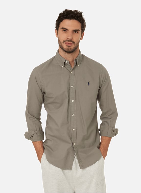 Long-sleeved cotton shirt Grey by POLO RALPH LAUREN POLO RALPH LAUREN Long-sleeved cotton shirt Grey