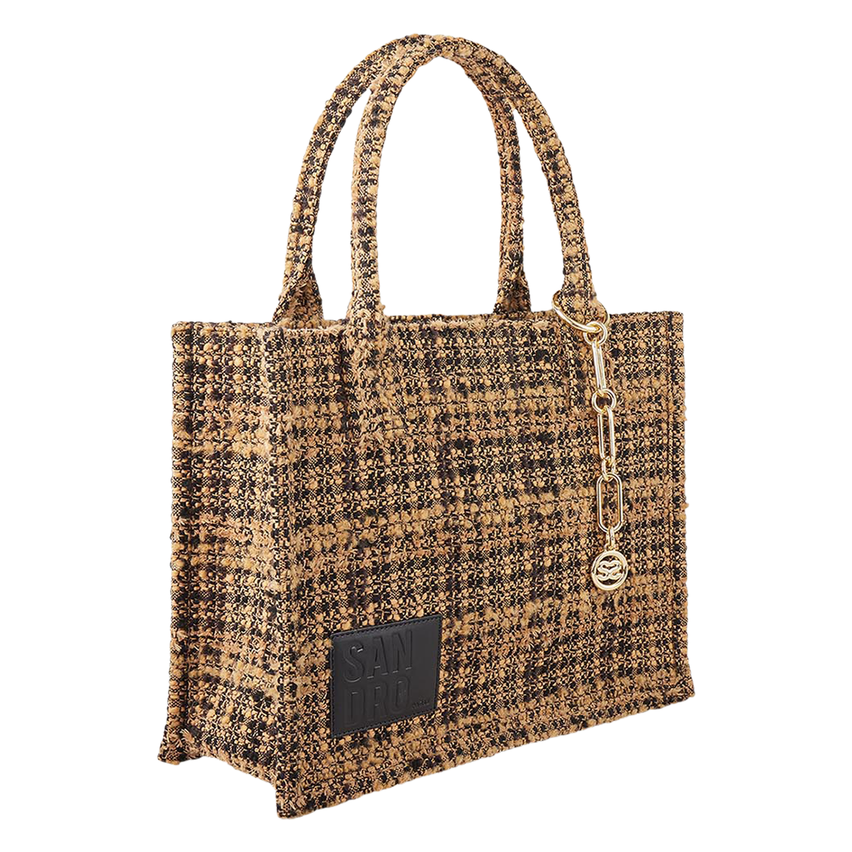 SAC CABAS EN COTON M?�LANG?� MEDIUM KASBAH TWEED - SANDRO pour FEMME | Printemps.com