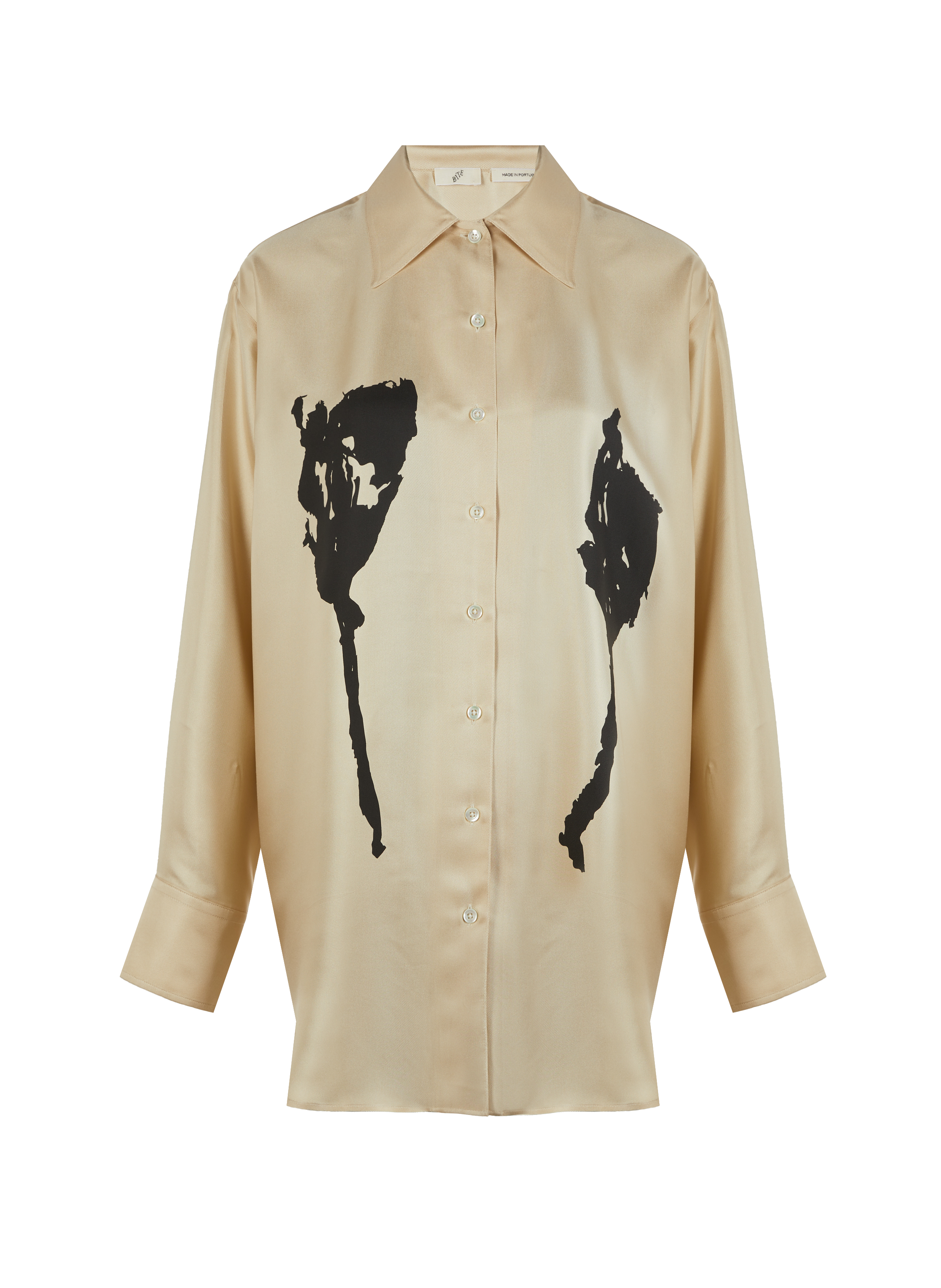 Loose-fitting silk shirt BITE STUDIOS Beige