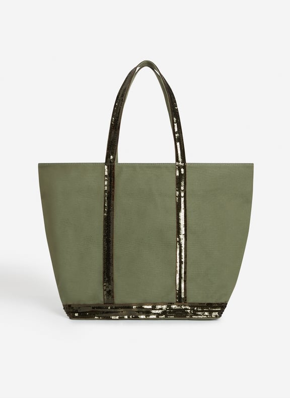 Cabas l zippé en toile Vert by VANESSA BRUNO VANESSA BRUNO Cabas l zippé en toile Vert