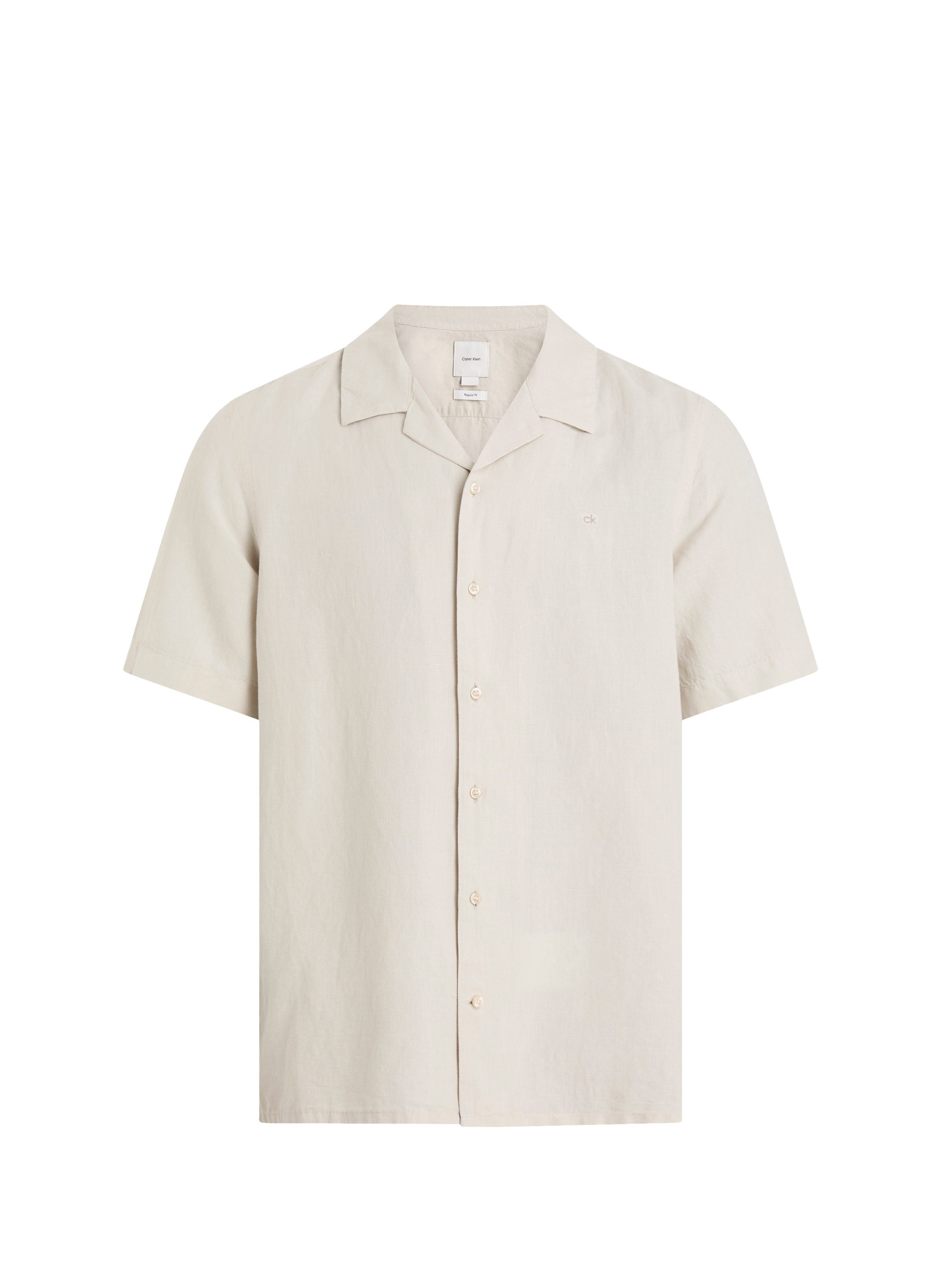 Chemise en lin et coton CALVIN KLEIN Beige