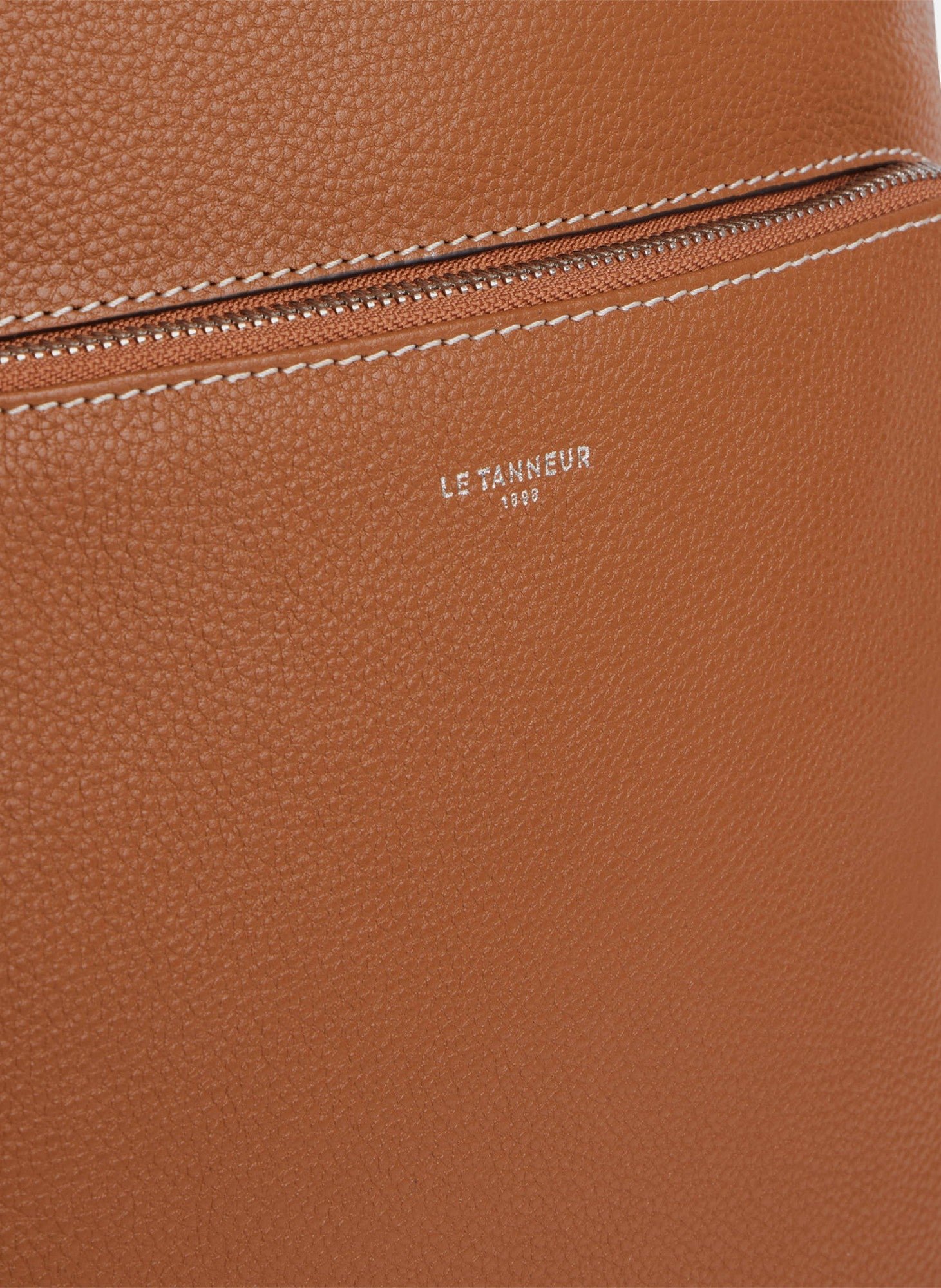 Sac à dos zippé business sophie en cuir grainé LE TANNEUR Marron