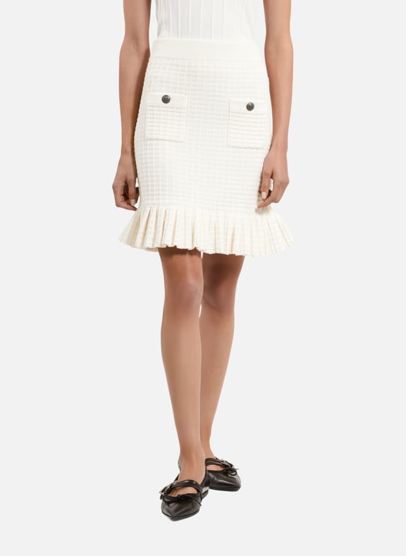 Jupe courte en maille Beige by THE KOOPLES THE KOOPLES Jupe courte en maille Beige