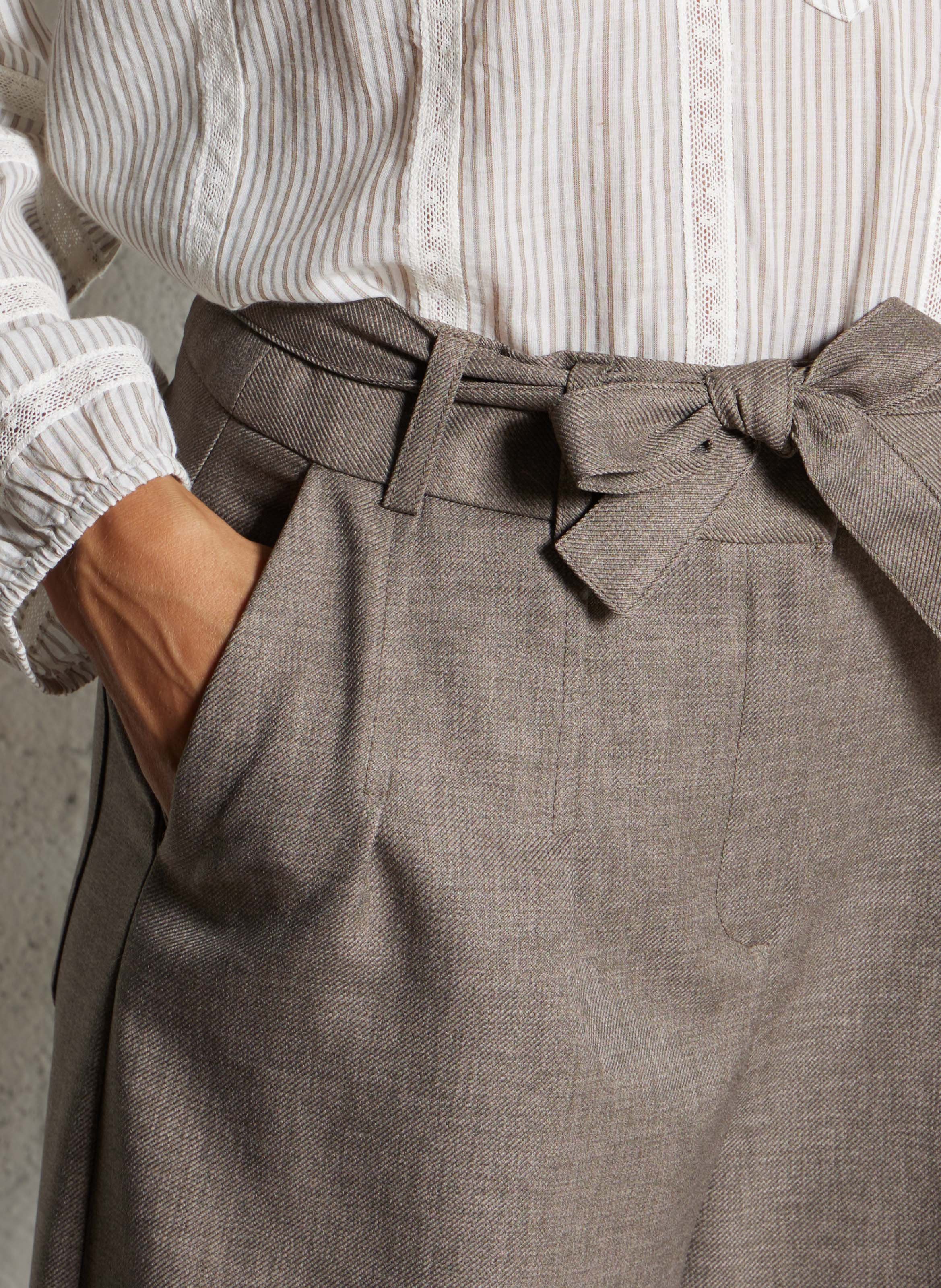 Pantalon large daisy | Gris MAISON 123 Femme