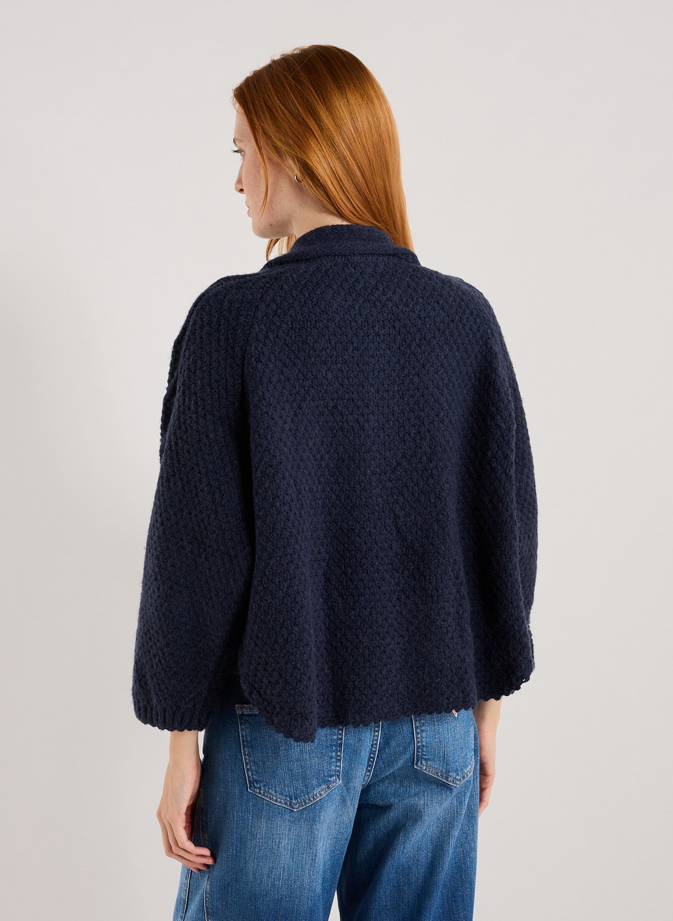 Gilet droit en maille torsadée LOUISE MISHA Bleu