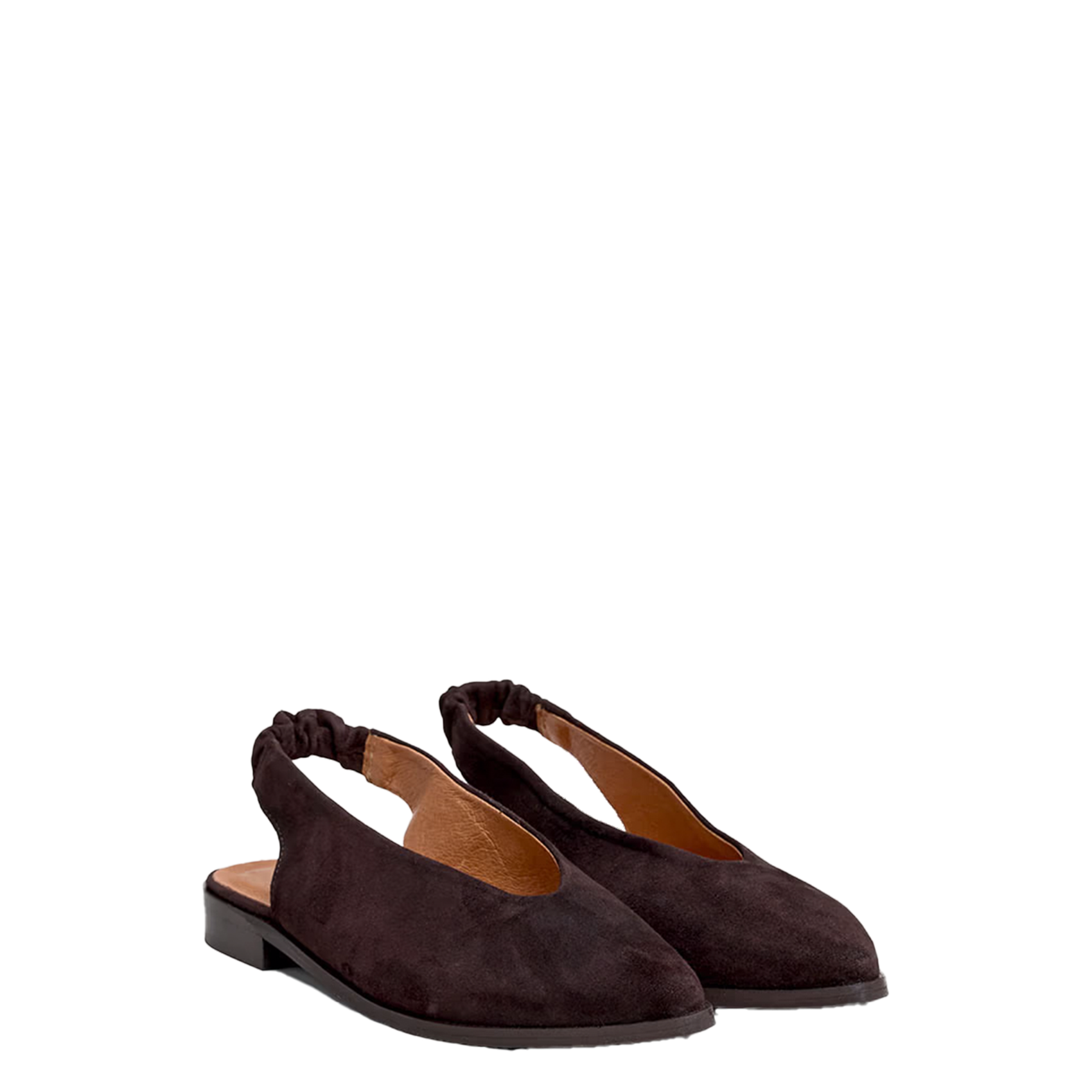 Ballerines à bouts pointus en cuir acajou JONAK Marron