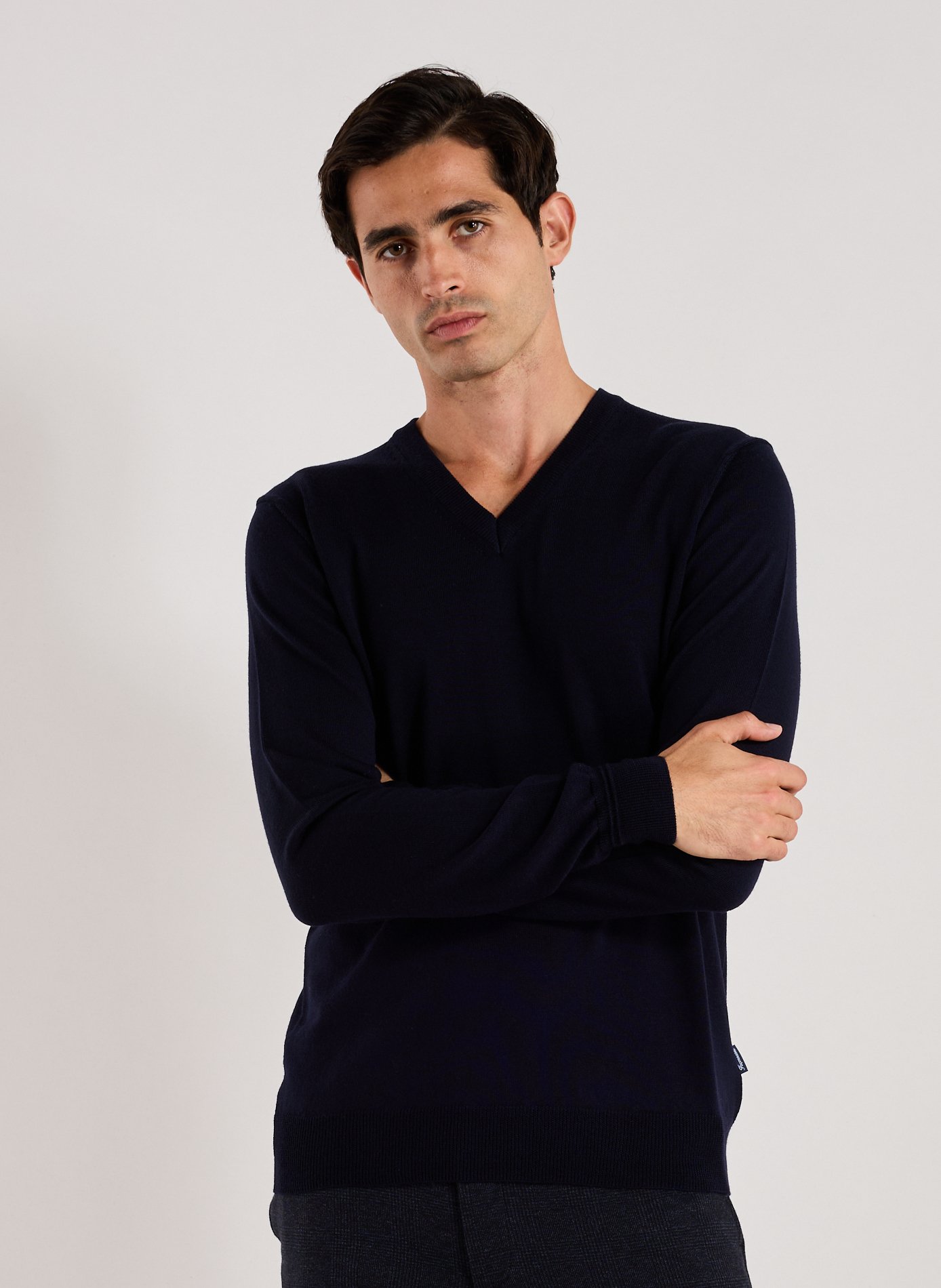 FACONNABLE Wool V-neck Jumper Blue