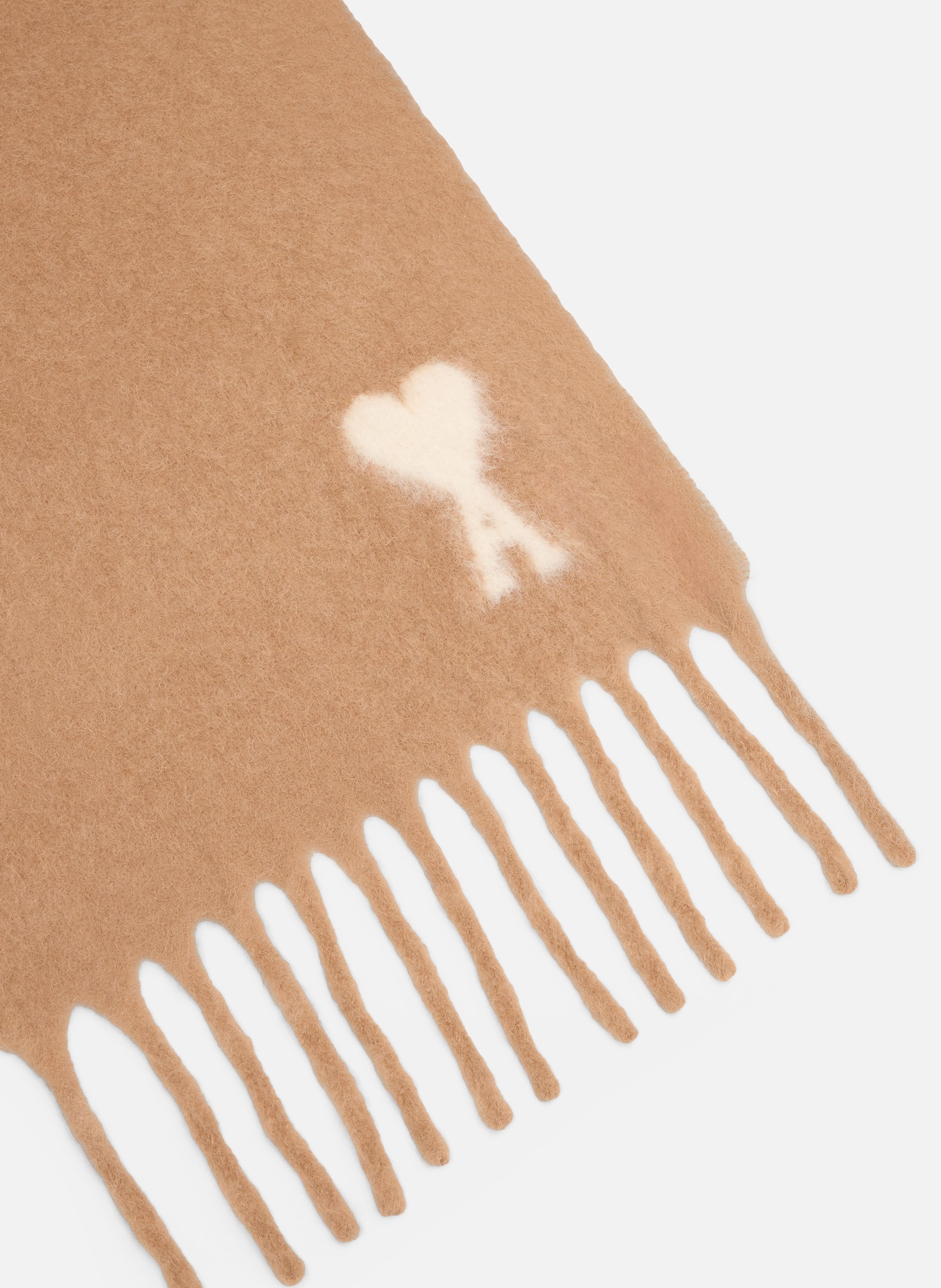 Echarpe ami de coeur en alpaga unisexe AMI PARIS Marron