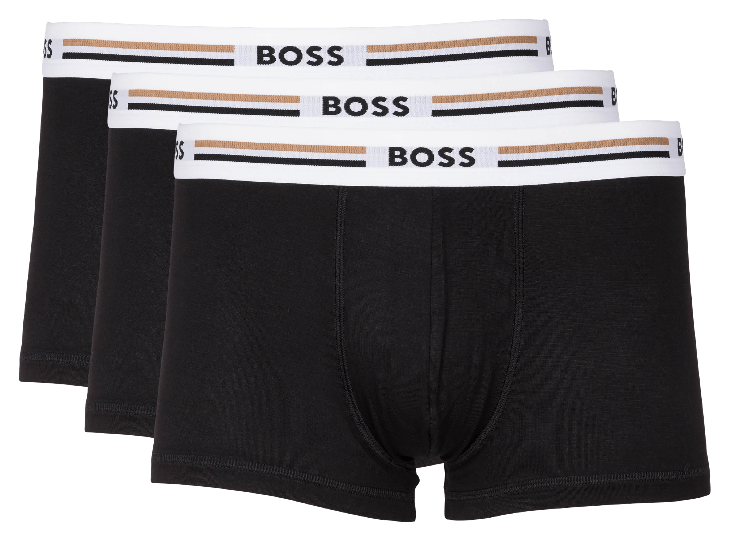 Lot de trois boxer coupe normale BOSS Noir