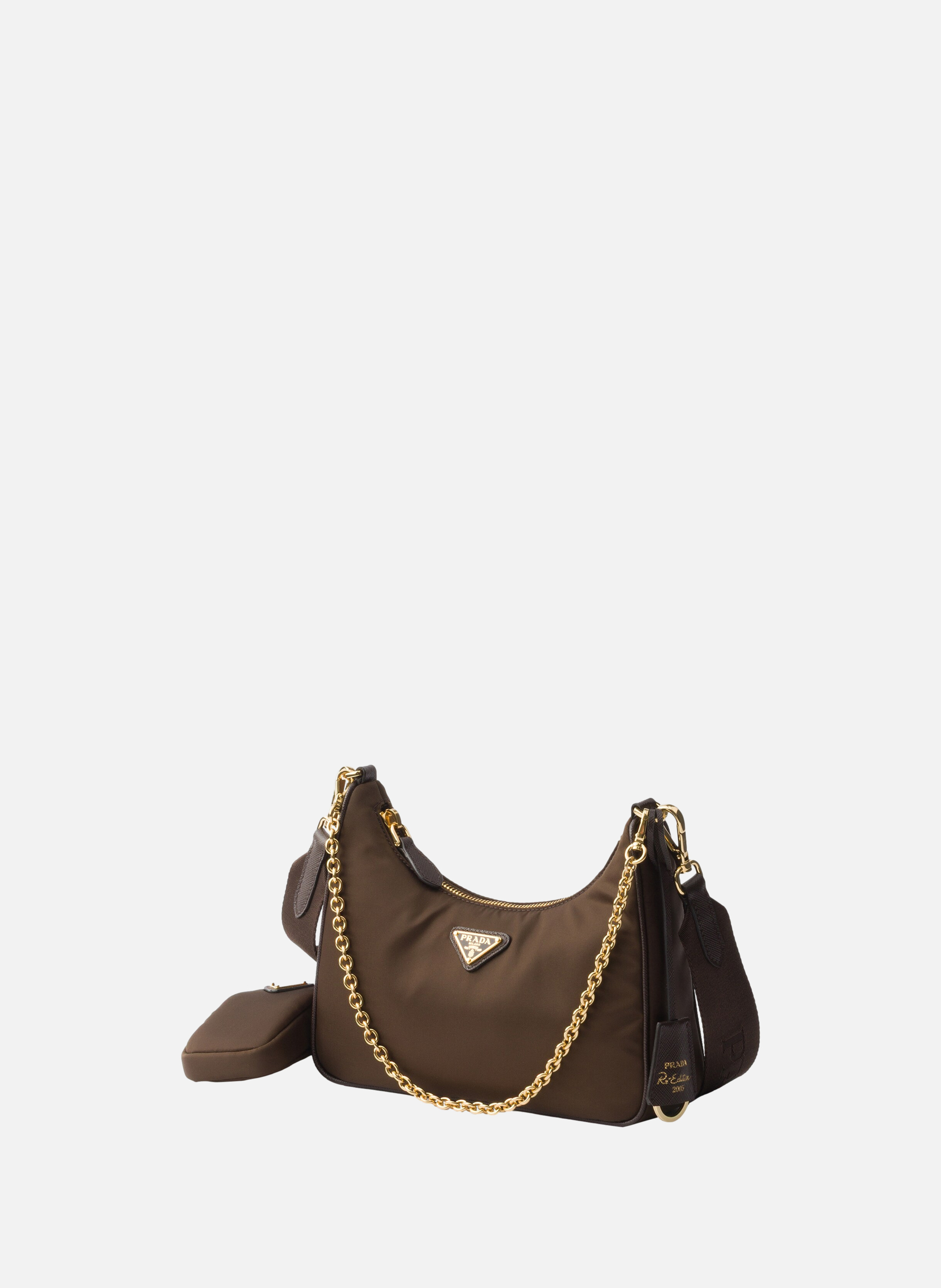 Sac prada re-edition 2005 en re-nylon PRADA Marron