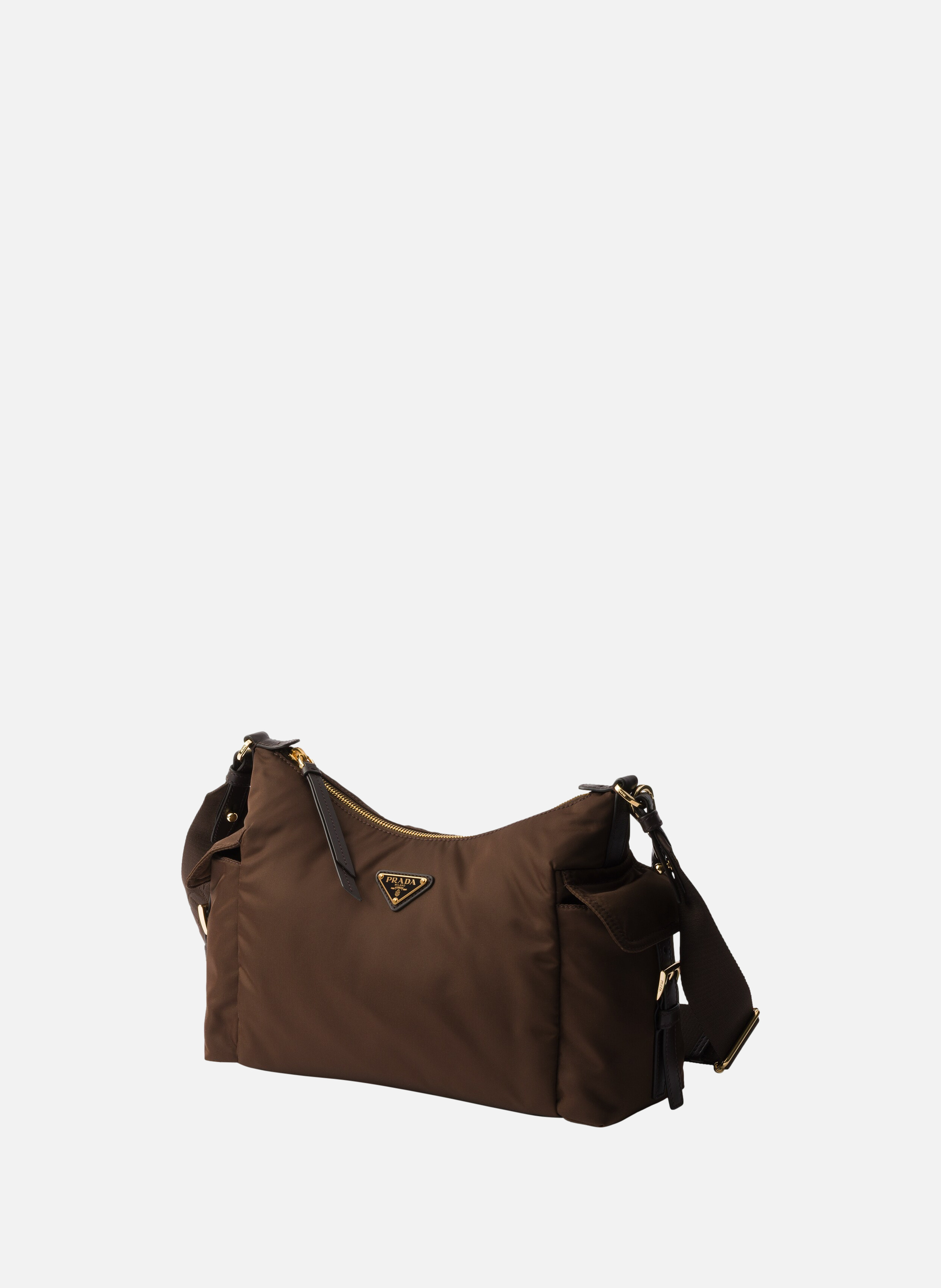 Grand sac prada explore en re-nylon et cuir PRADA Marron