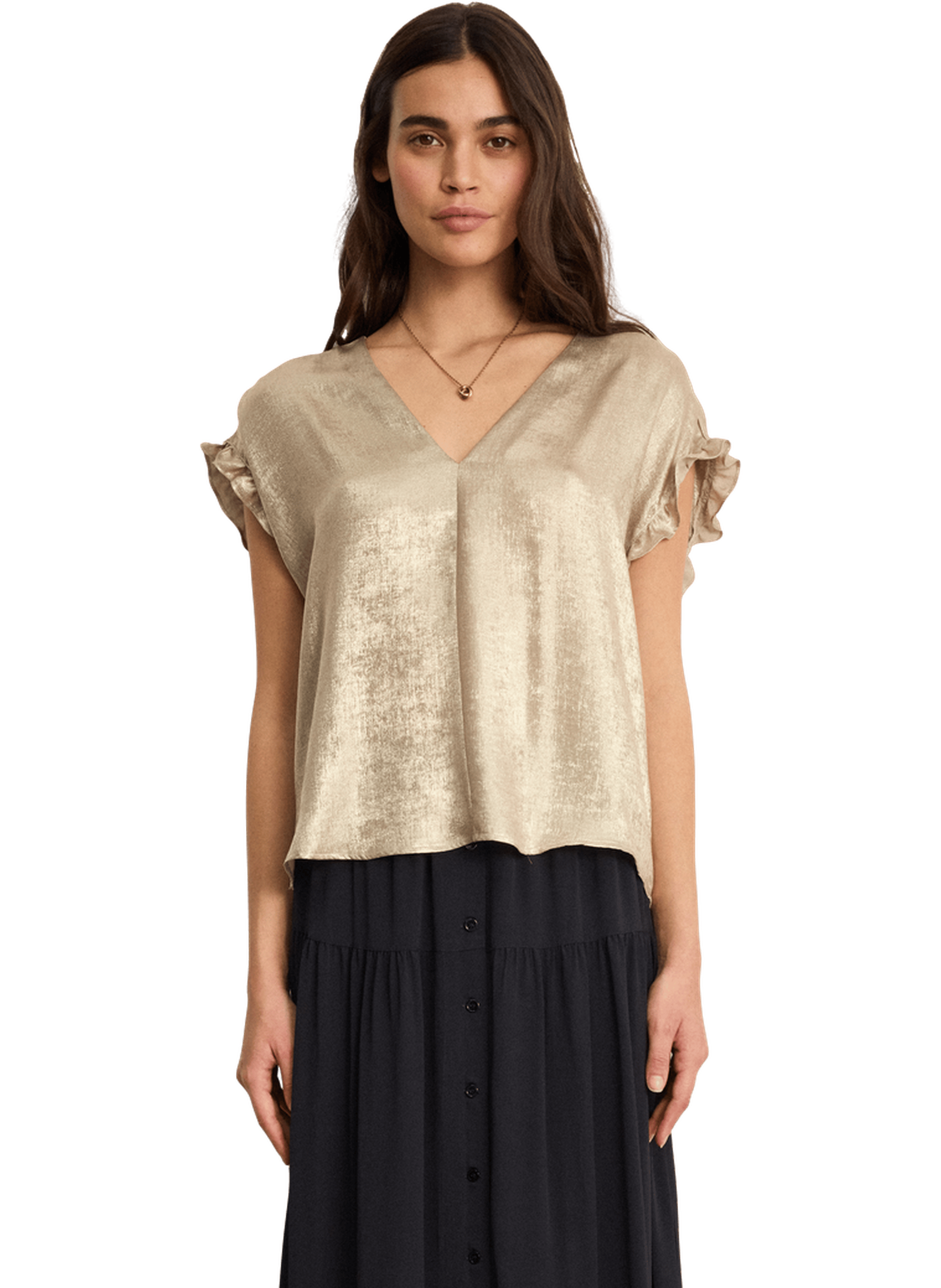 Top volanté doré - cia PABLO Doré