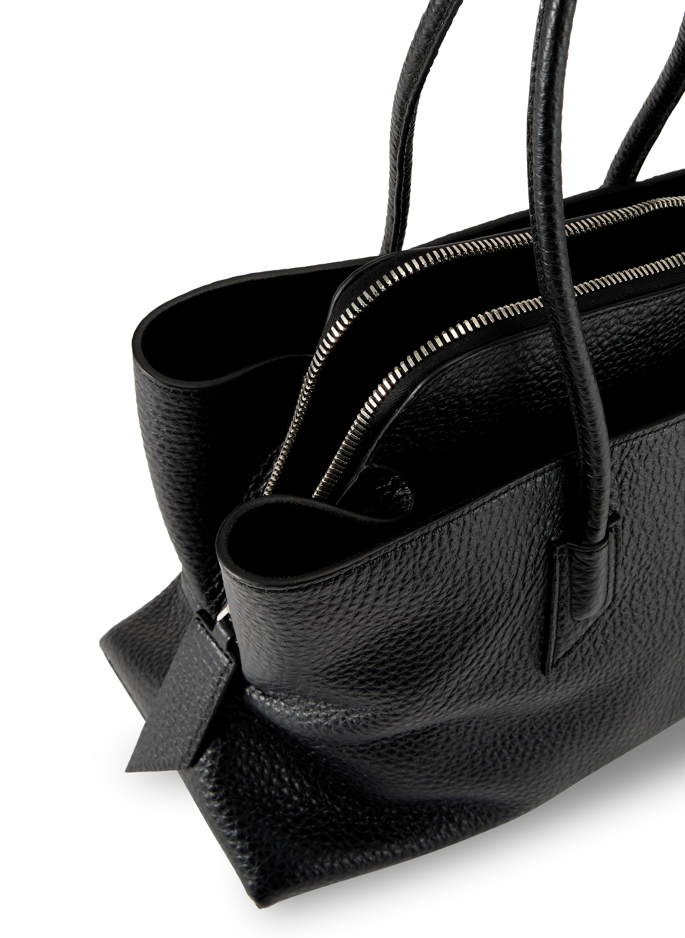 Textured calfskin leather handbag THE ATTICO Black