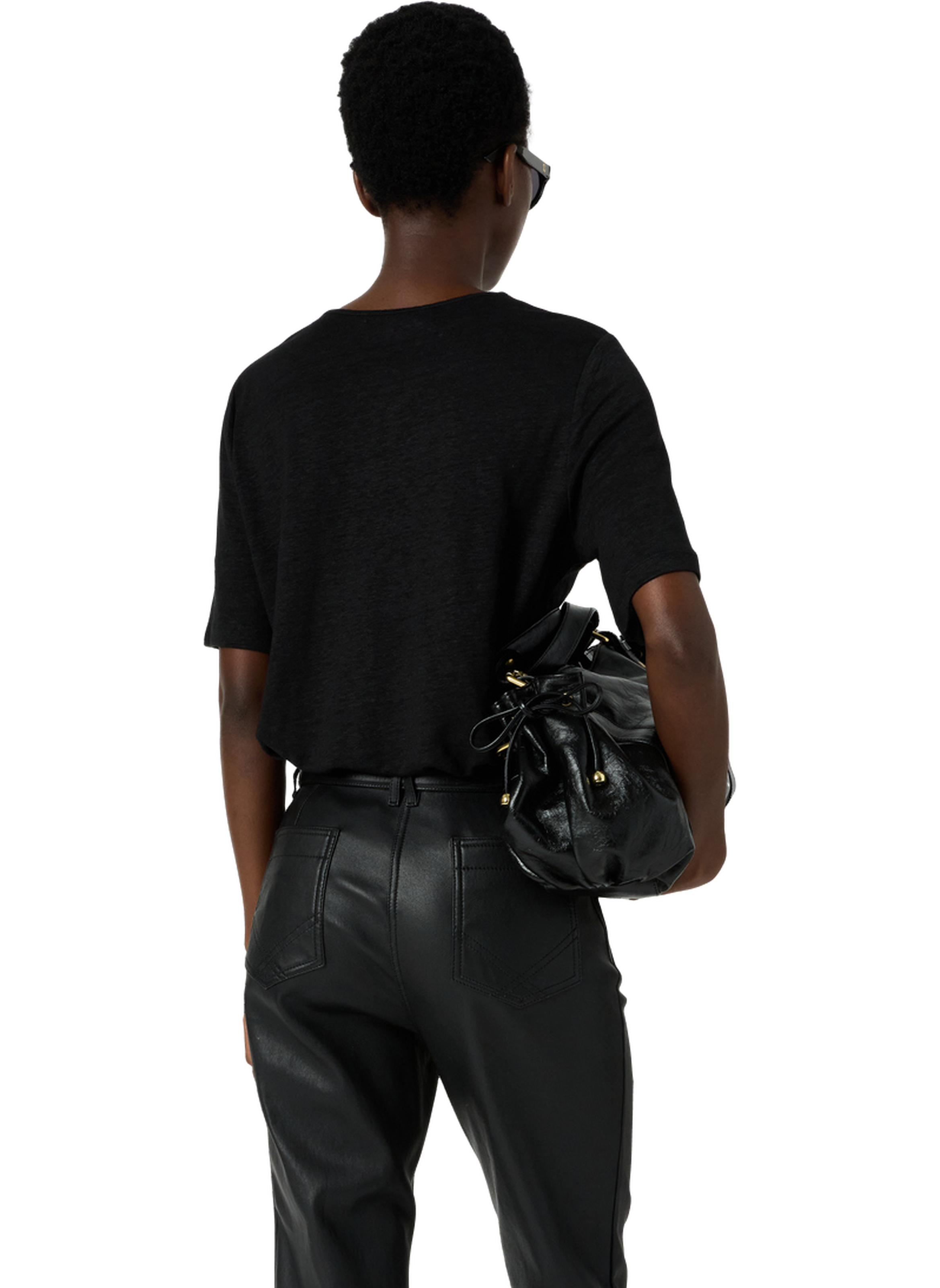 T-shirt en lin à broderies - maevanelle GERARD DAREL Noir